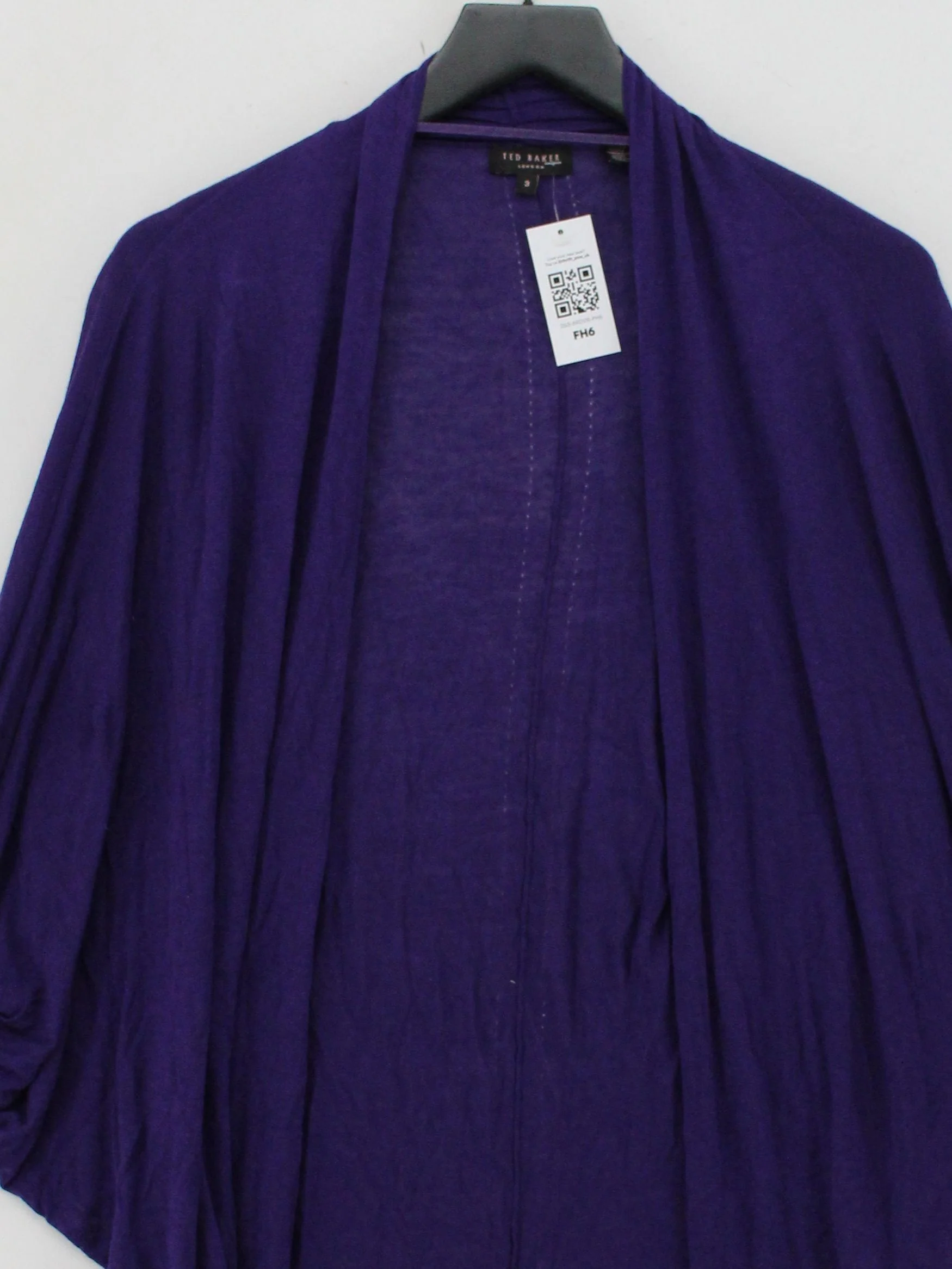 Ted Baker Women's Cardigan M Purple 100% Viscose V-Neck Cardigan - Image 3