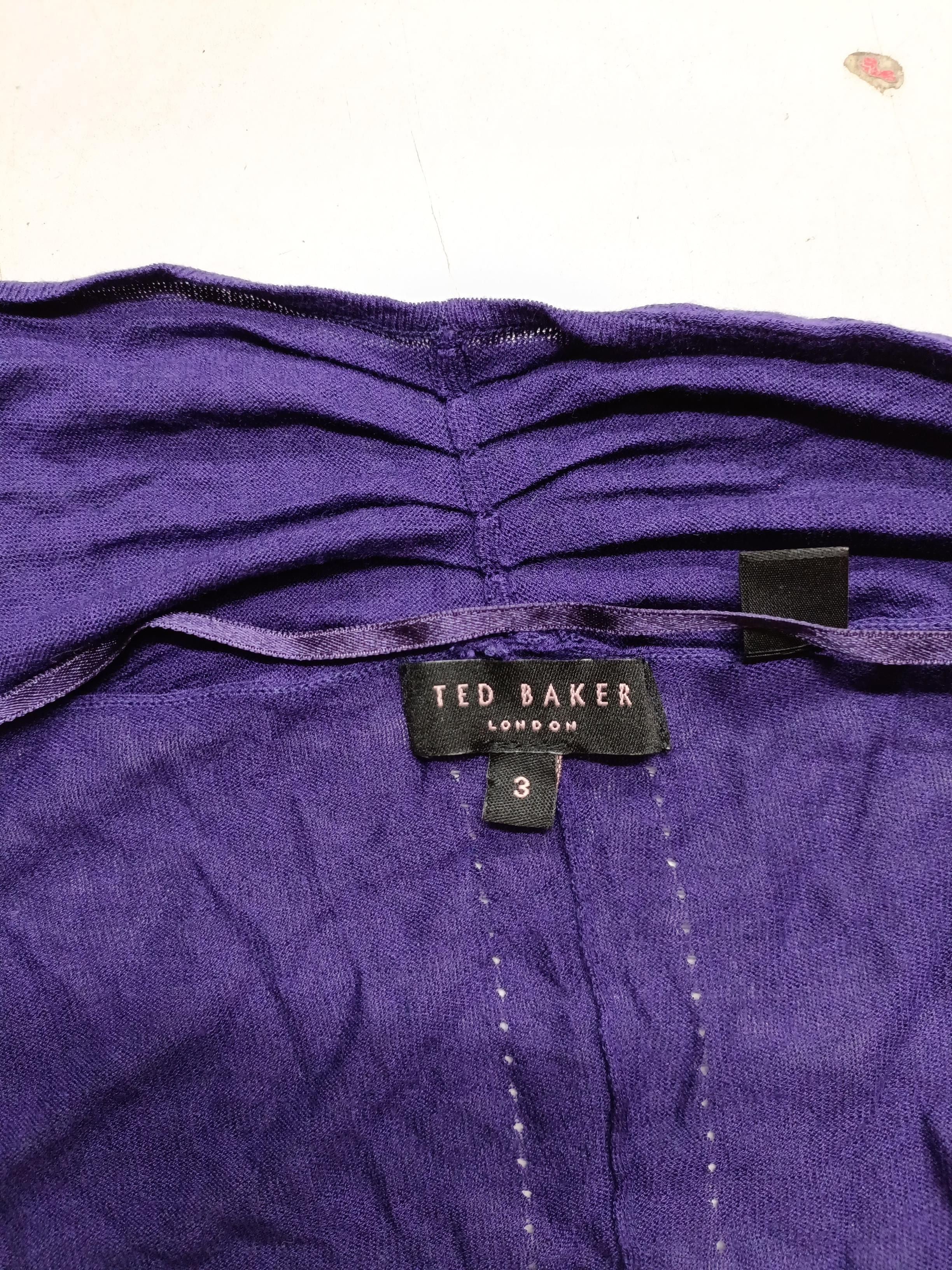 Ted Baker Women's Cardigan M Purple 100% Viscose V-Neck Cardigan - Image 5