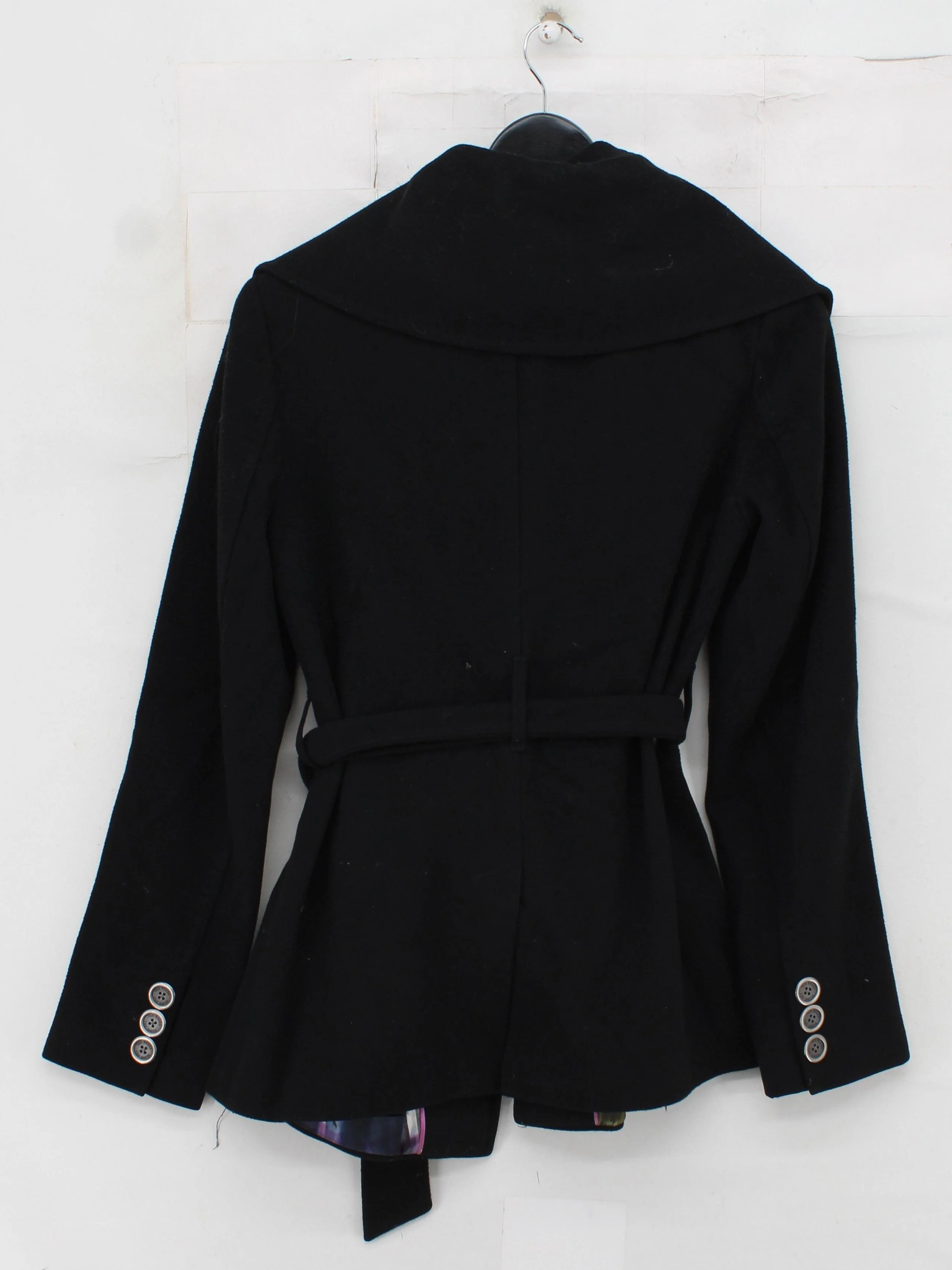 Ted Baker Women's Coat UK 10 Black Wool with Viscose Pea Coat - Image 2