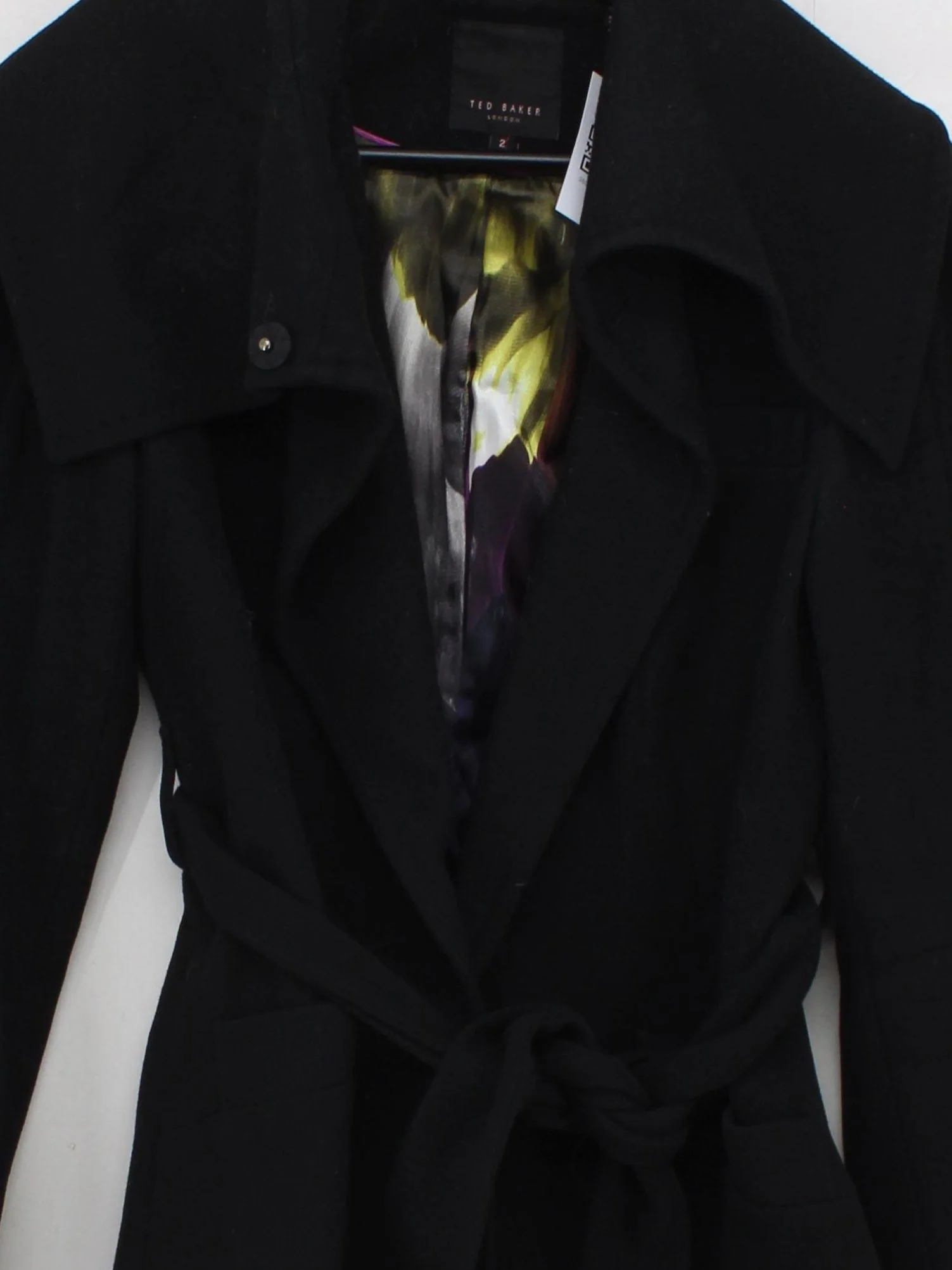 Ted Baker Women's Coat UK 10 Black Wool with Viscose Pea Coat - Image 3
