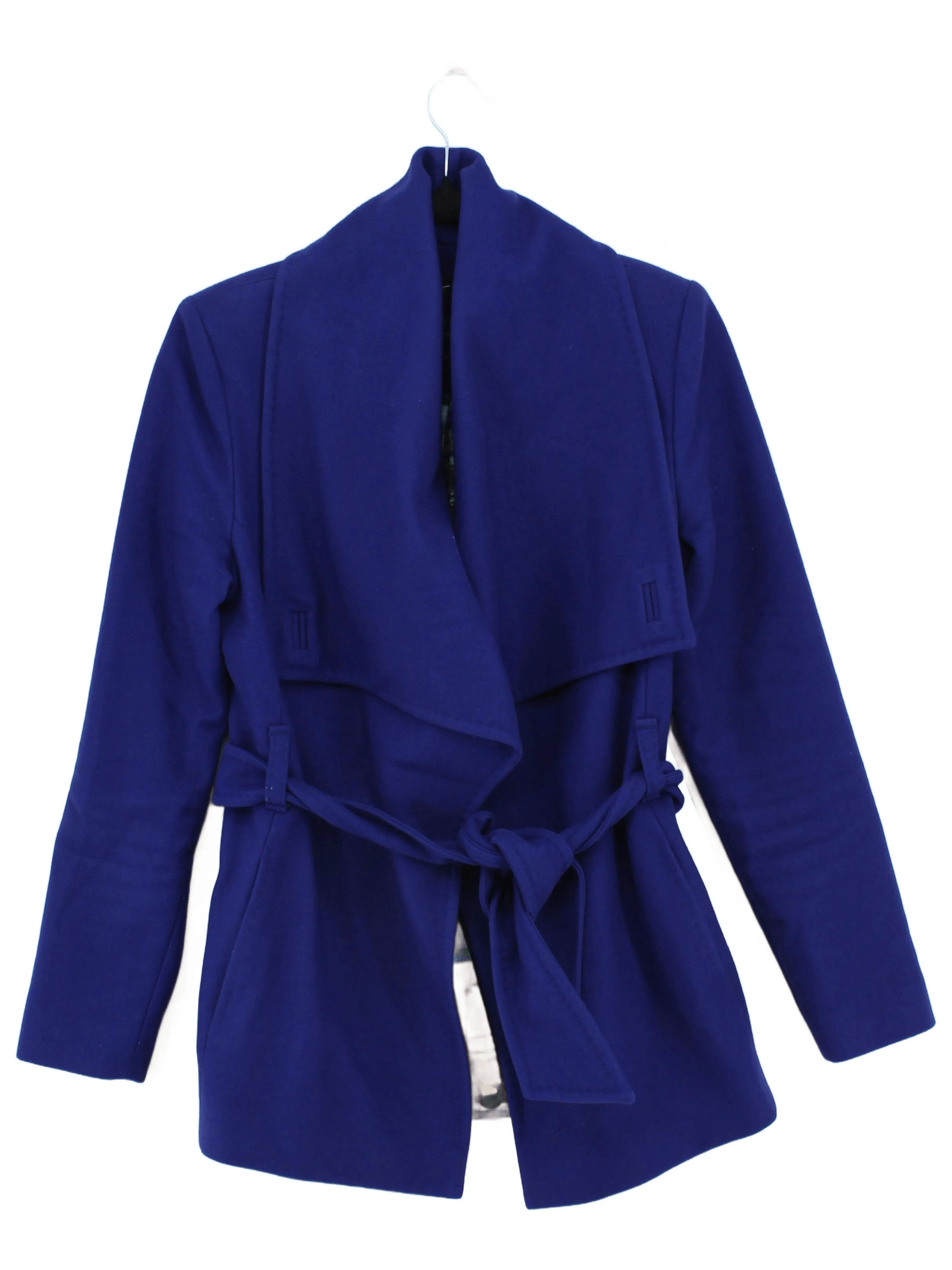 Ted Baker Women's Coat UK 10 Blue Wool with Polyamide, Cashmere Overcoat