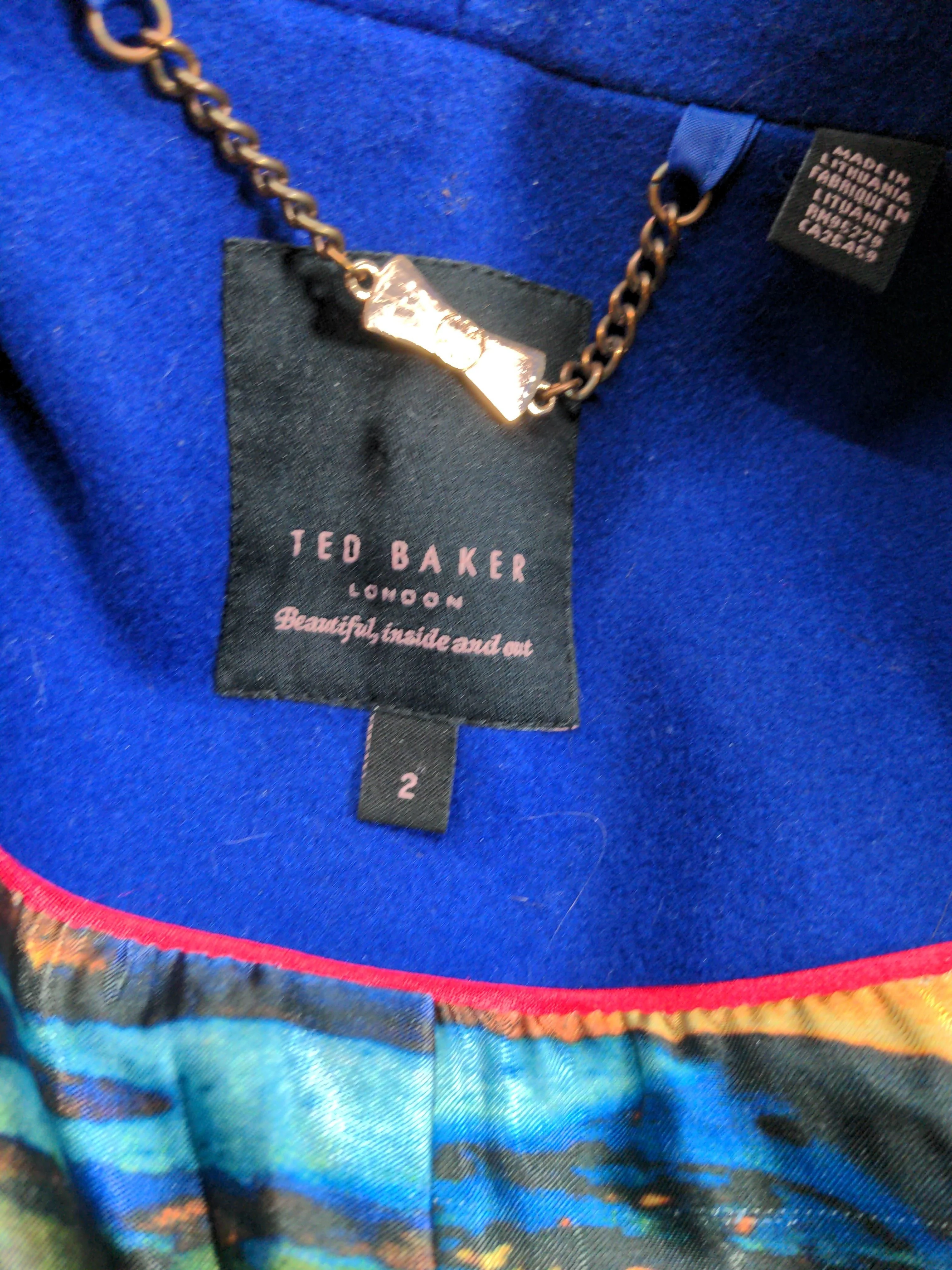 Ted Baker Women's Coat UK 10 Blue Wool with Polyamide, Cashmere Overcoat - Image 5