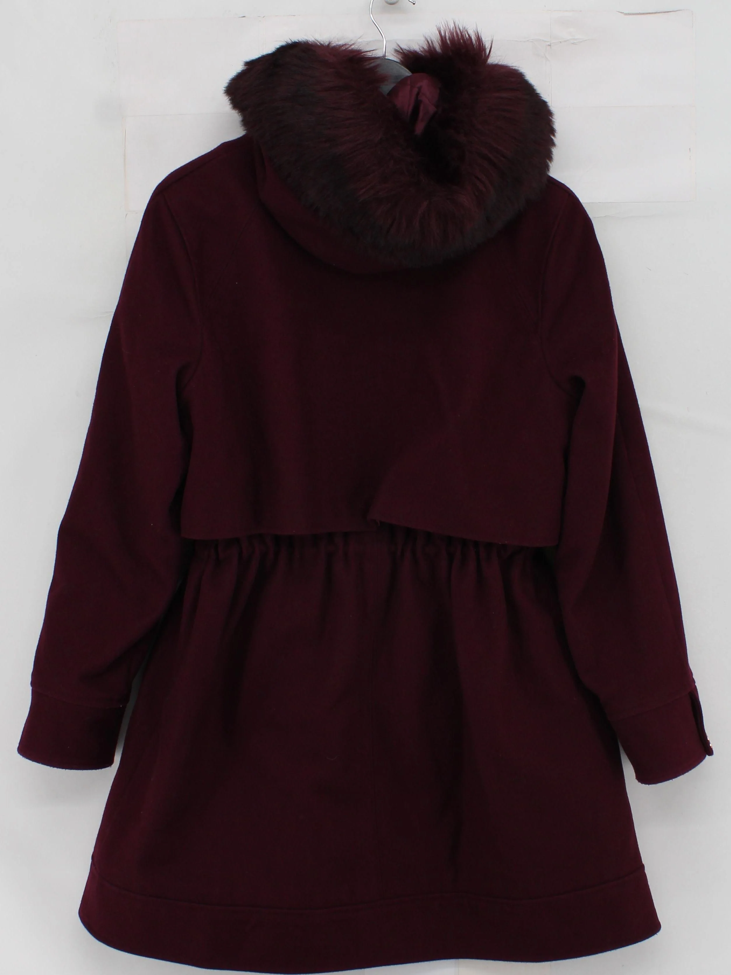 Ted Baker Women's Coat UK 14 Red Wool with Faux Fur, Polyester Puffer Jacket - Image 2