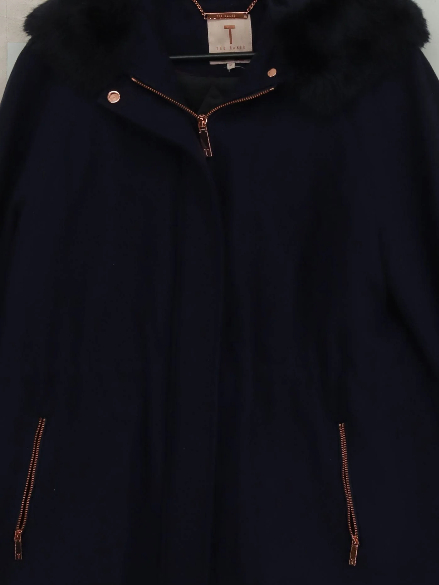 Ted Baker Women's Coat UK 16 Blue Wool with Polyamide, Cashmere Parka - Image 3
