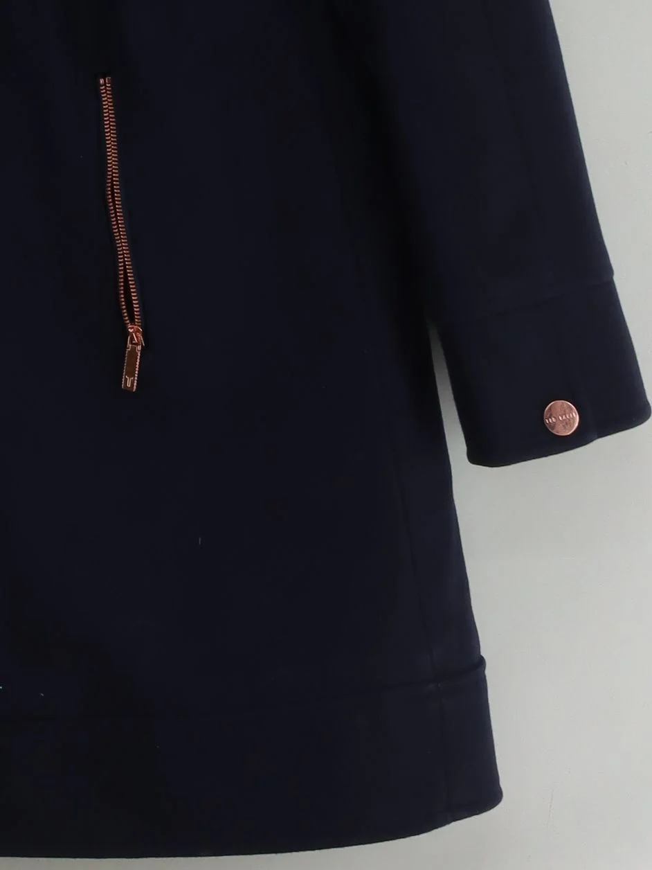 Ted Baker Women's Coat UK 16 Blue Wool with Polyamide, Cashmere Parka - Image 4