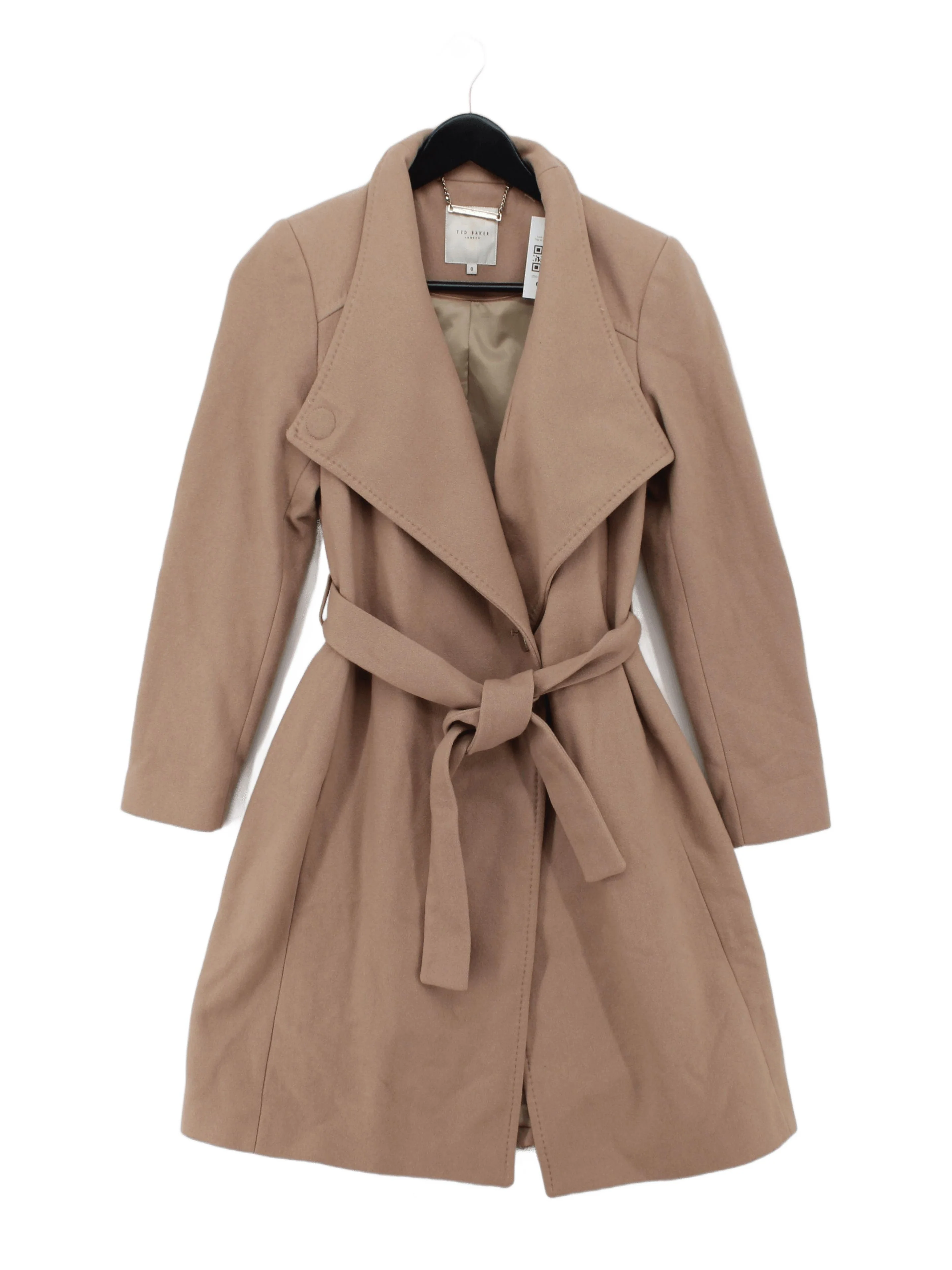 Ted Baker Women's Coat UK 6 Tan Wool with Polyamide, Cashmere Overcoat