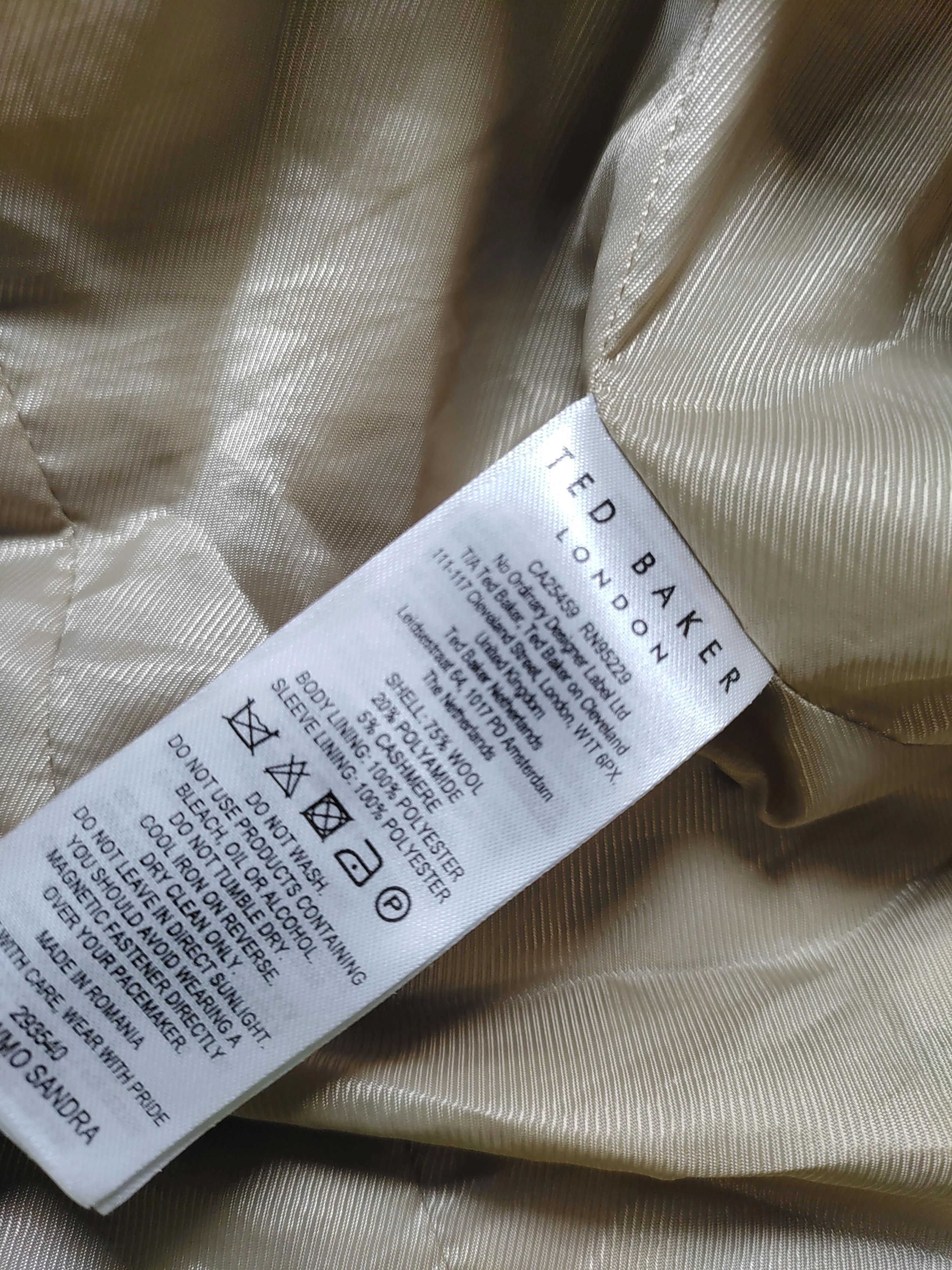 Ted Baker Women's Coat UK 6 Tan Wool with Polyamide, Cashmere Overcoat - Image 6