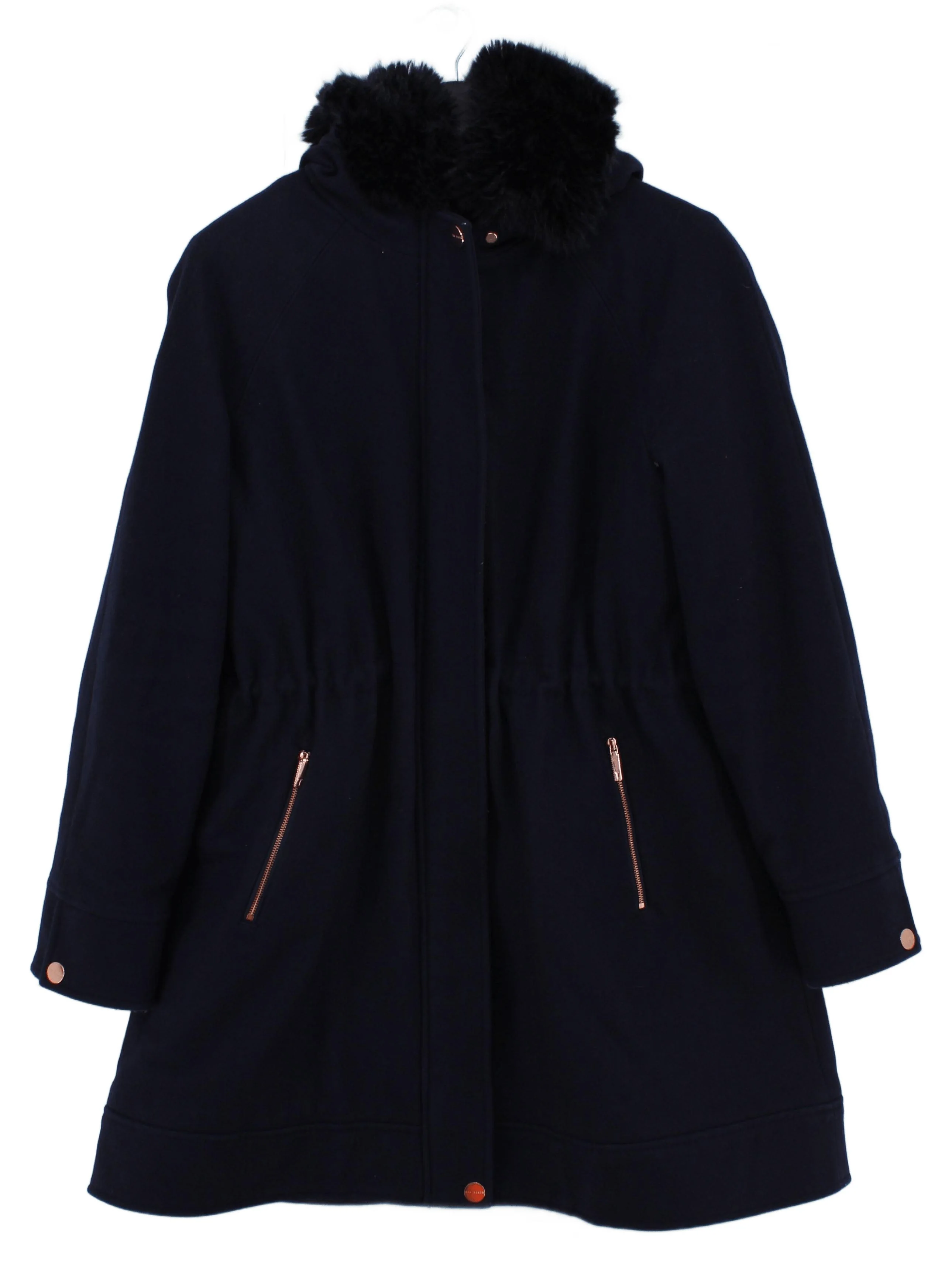 Ted Baker Women's Coat XS Blue 100% Wool Parka