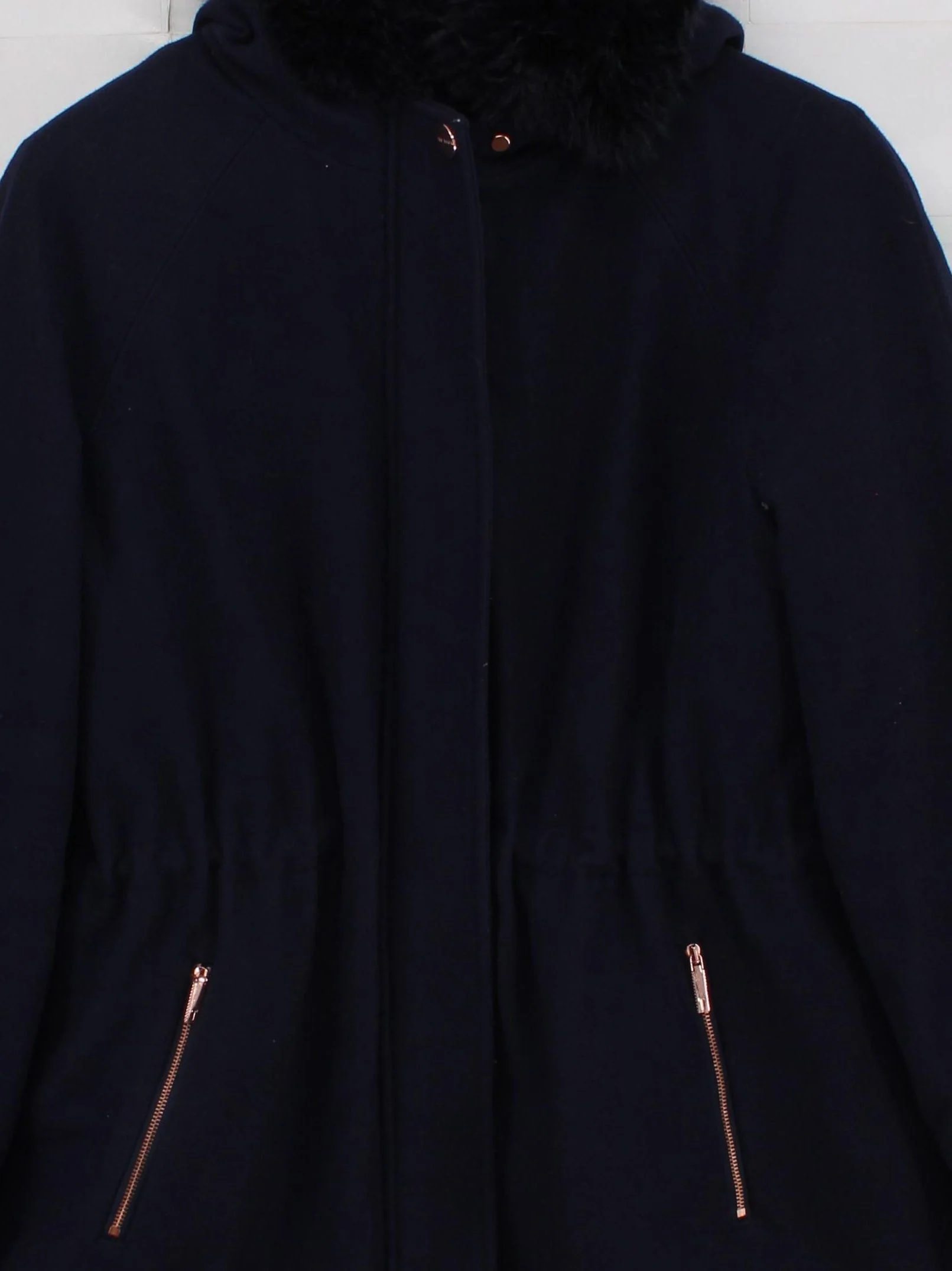 Ted Baker Women's Coat XS Blue 100% Wool Parka - Image 3
