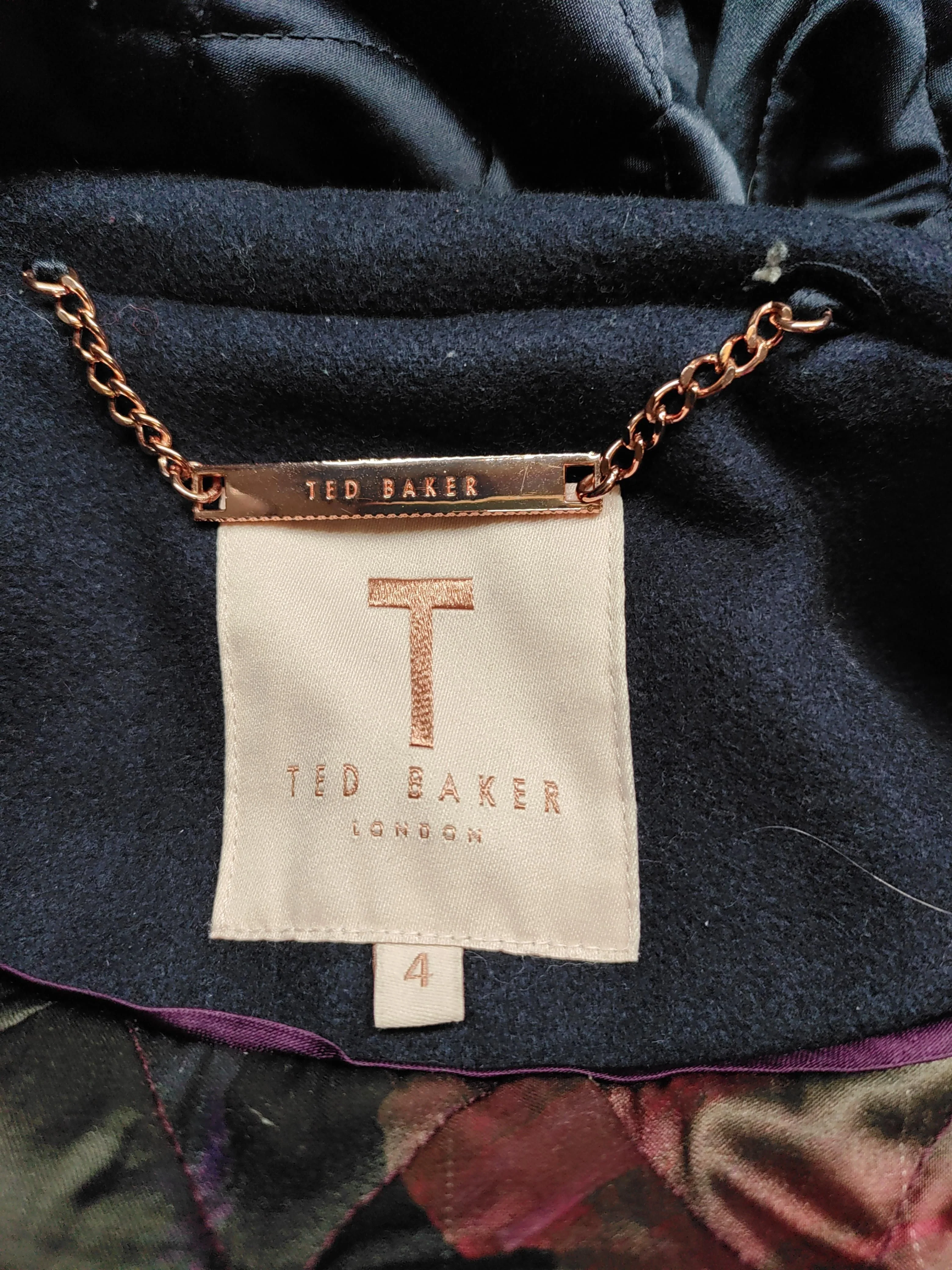 Ted Baker Women's Coat XS Blue 100% Wool Parka - Image 5