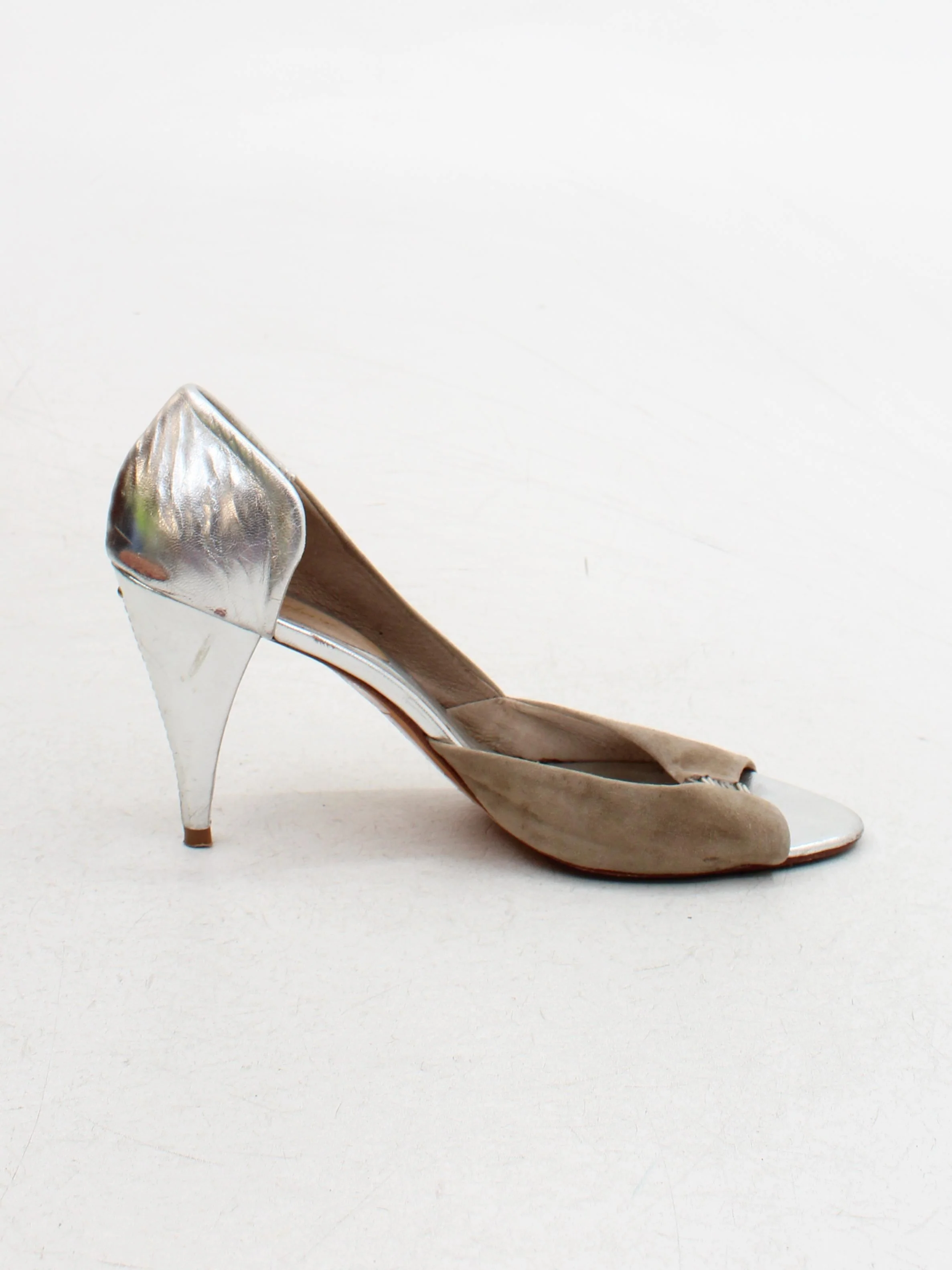 Ted Baker Women's Heels UK 8 Tan Suede with Faux Leather Court - Image 5