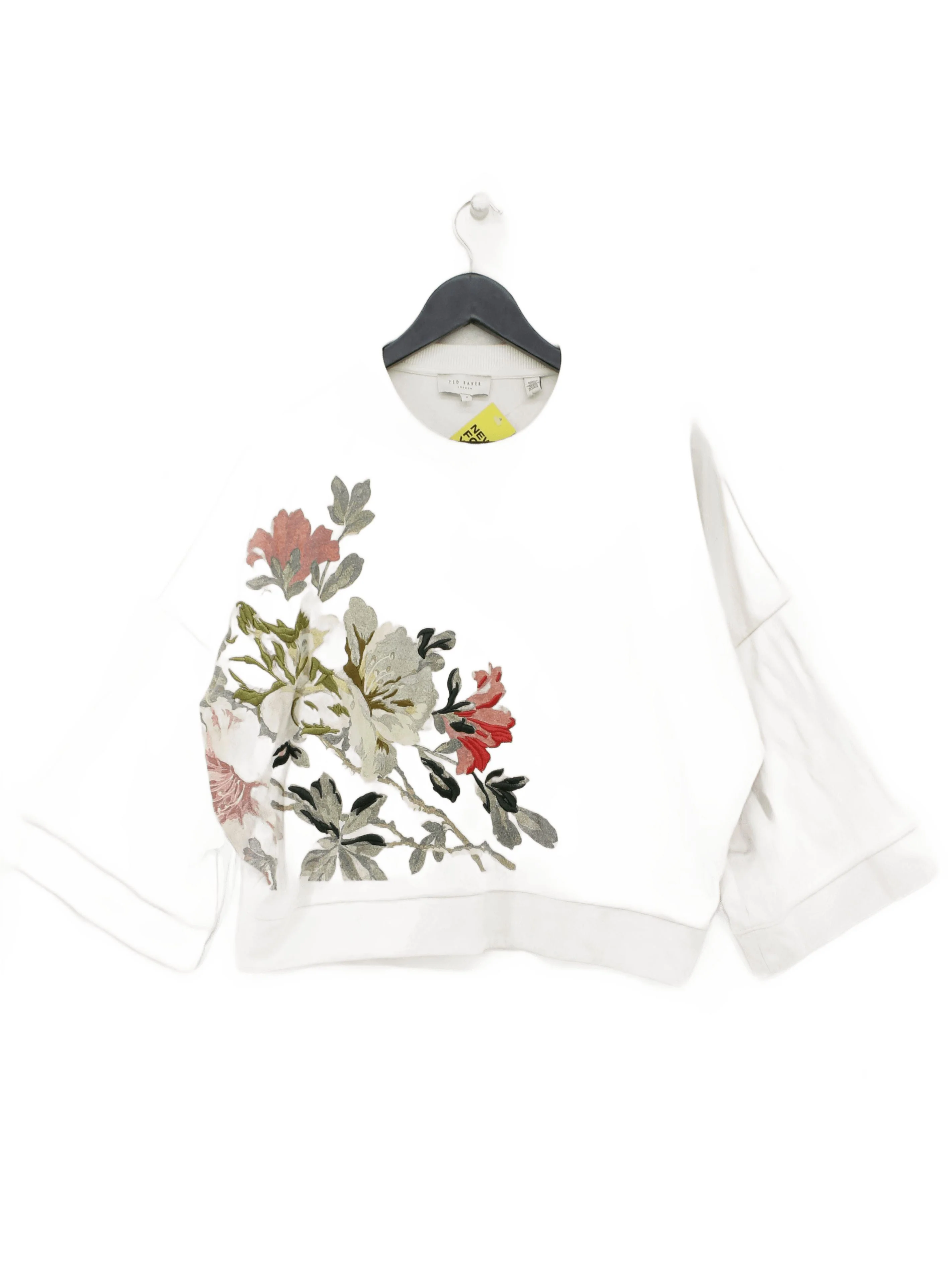Ted Baker Women's Hoodie UK 12 White Viscose with Polyester, Elastane Pullover