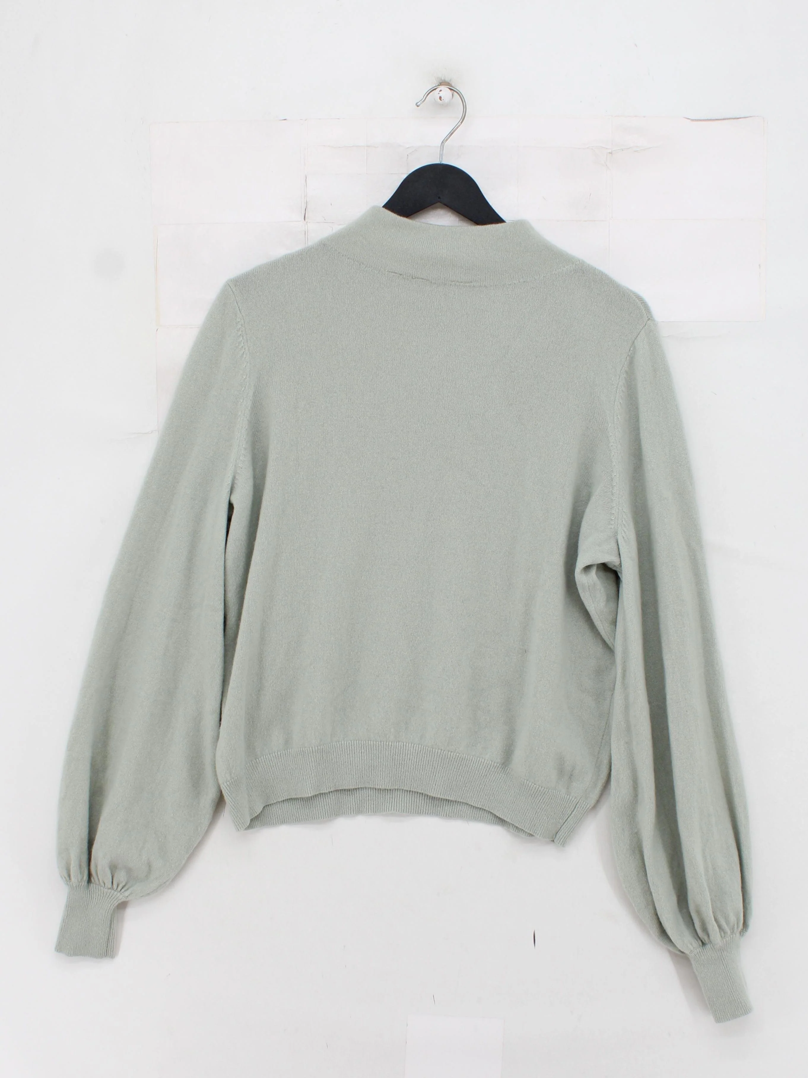 Ted Baker Women's Jumper UK 10 Green 100% Cashmere Mock Neck Pullover - Image 2