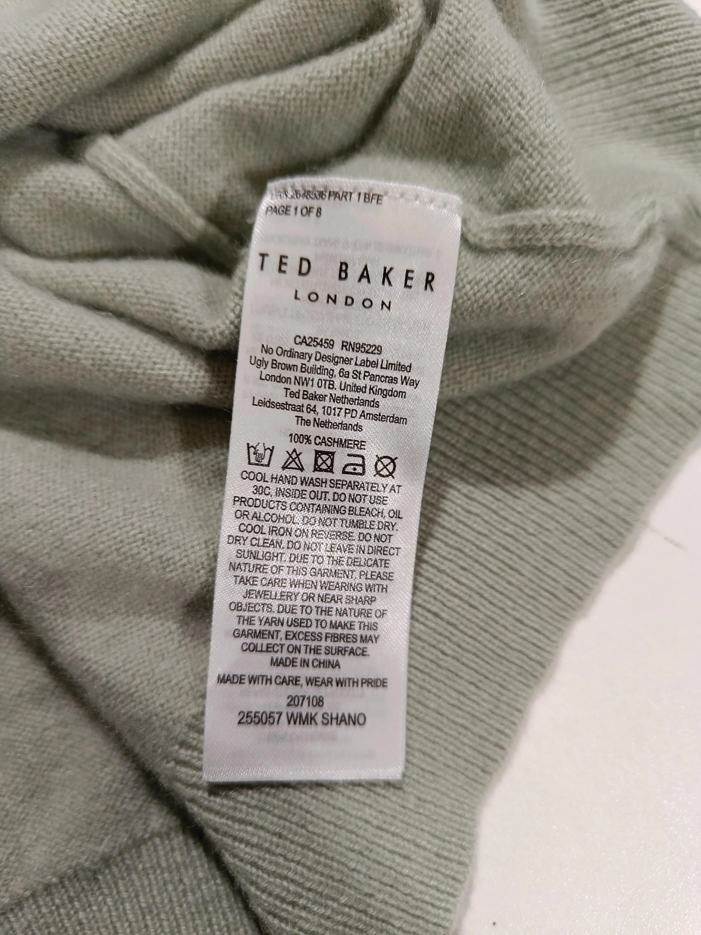 Ted Baker Women's Jumper UK 10 Green 100% Cashmere Mock Neck Pullover - Image 7