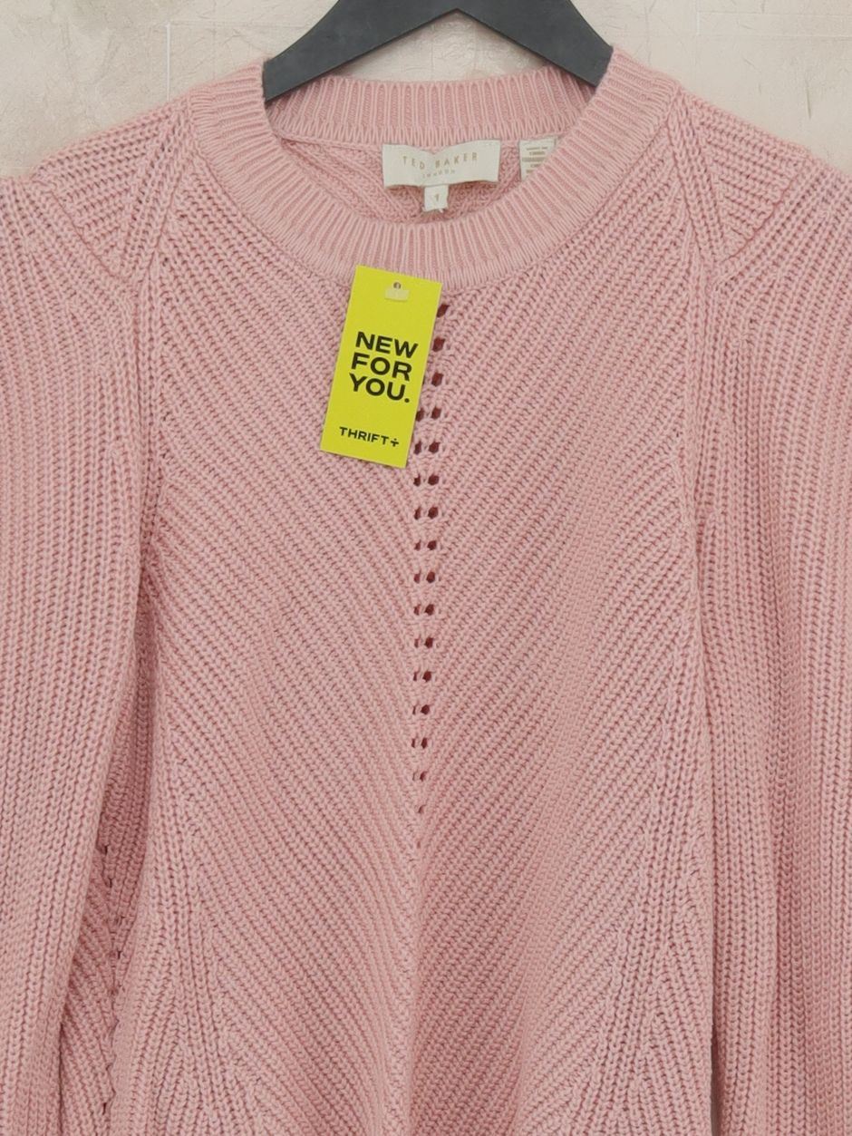 Ted Baker Women's Jumper XS Pink 100% Wool Crew Neck Pullover - Image 3