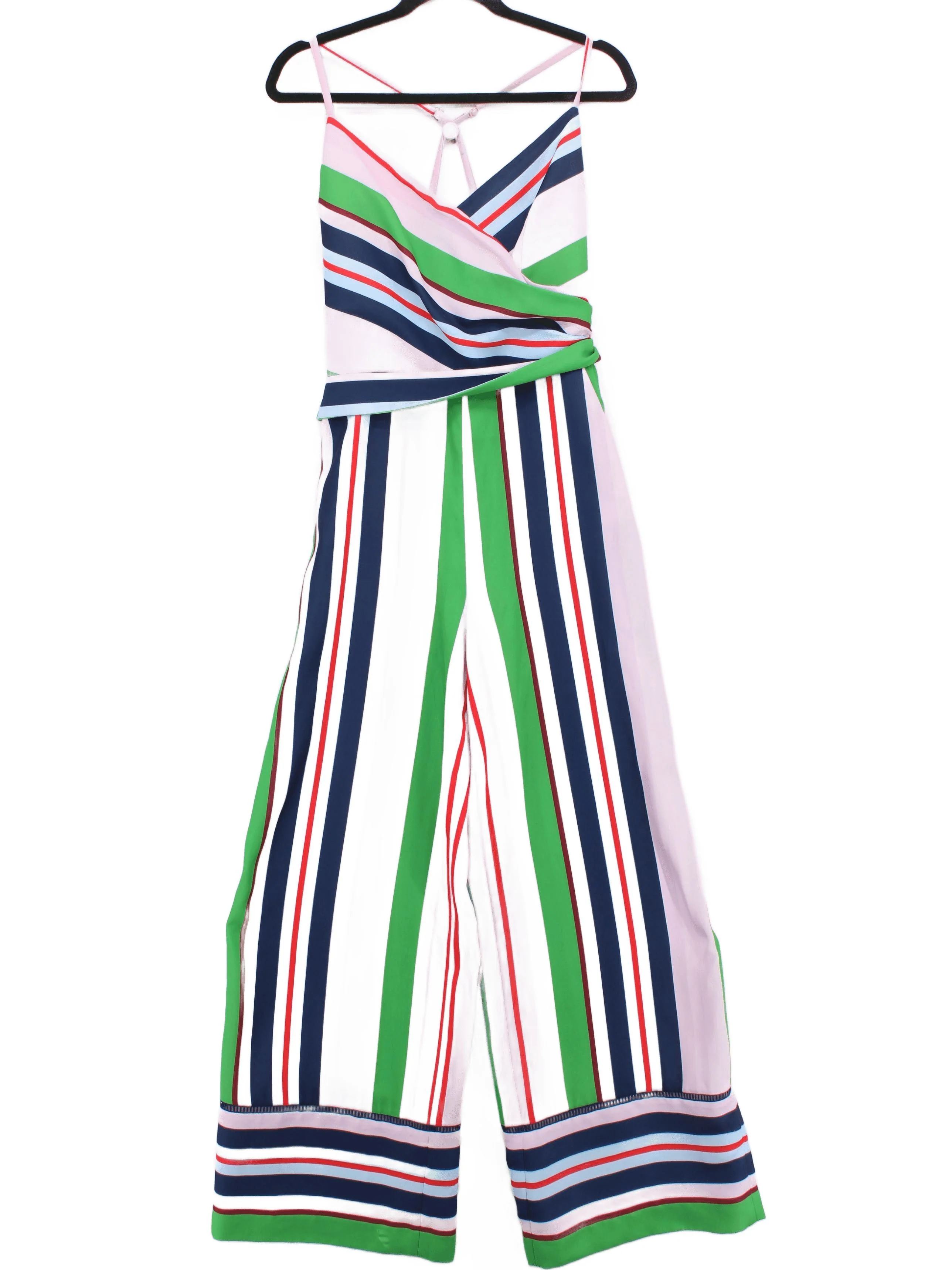 Ted Baker Women's Jumpsuit M Multi Striped 100% Polyester Wide-Leg Jumpsuit