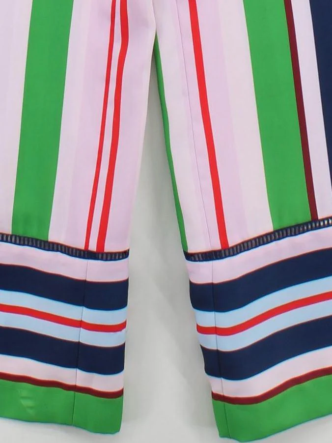 Ted Baker Women's Jumpsuit M Multi Striped 100% Polyester Wide-Leg Jumpsuit - Image 4