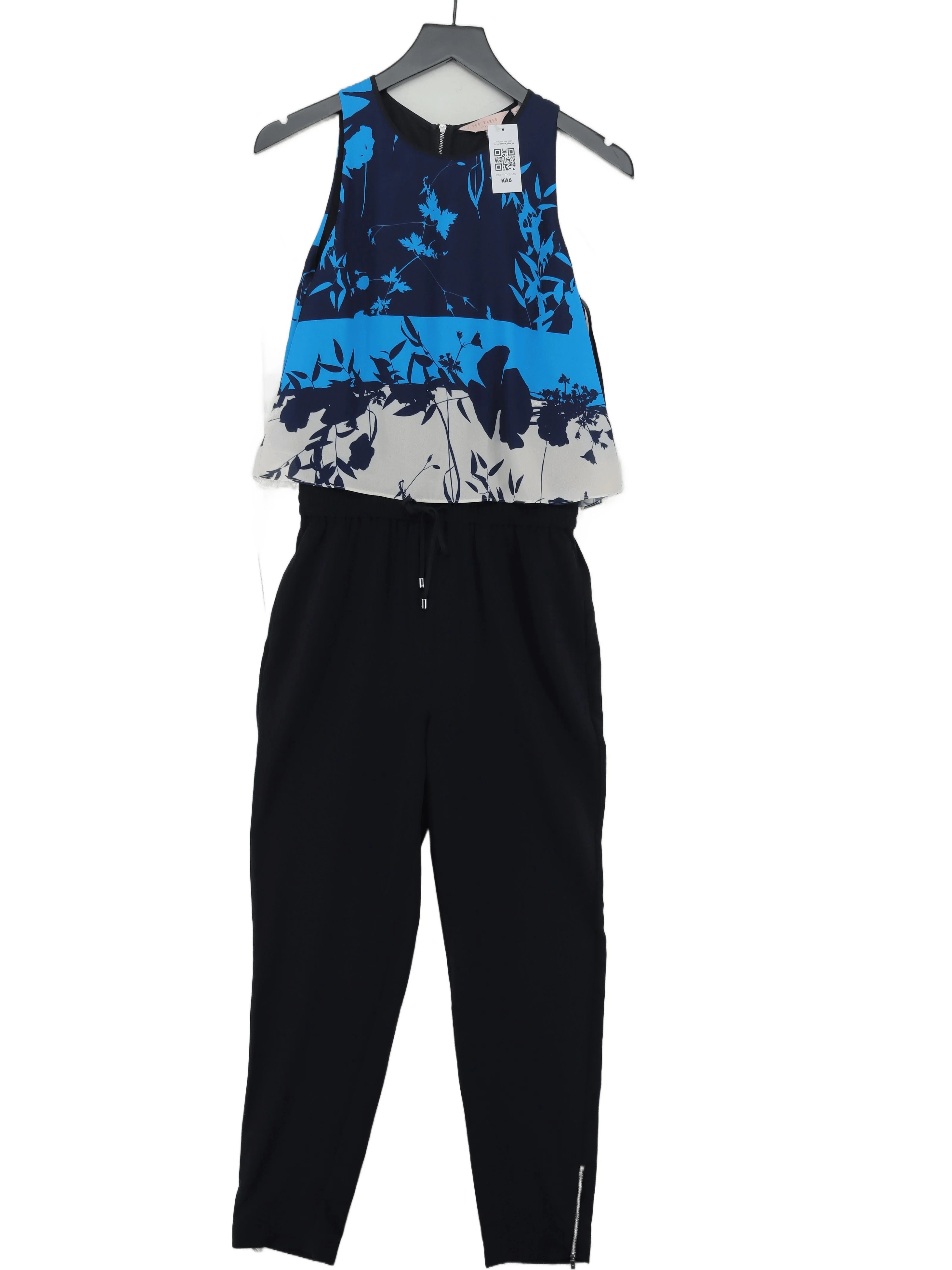 Ted Baker Women's Jumpsuit UK 8 Blue Polyester with Elastane Jumpsuit