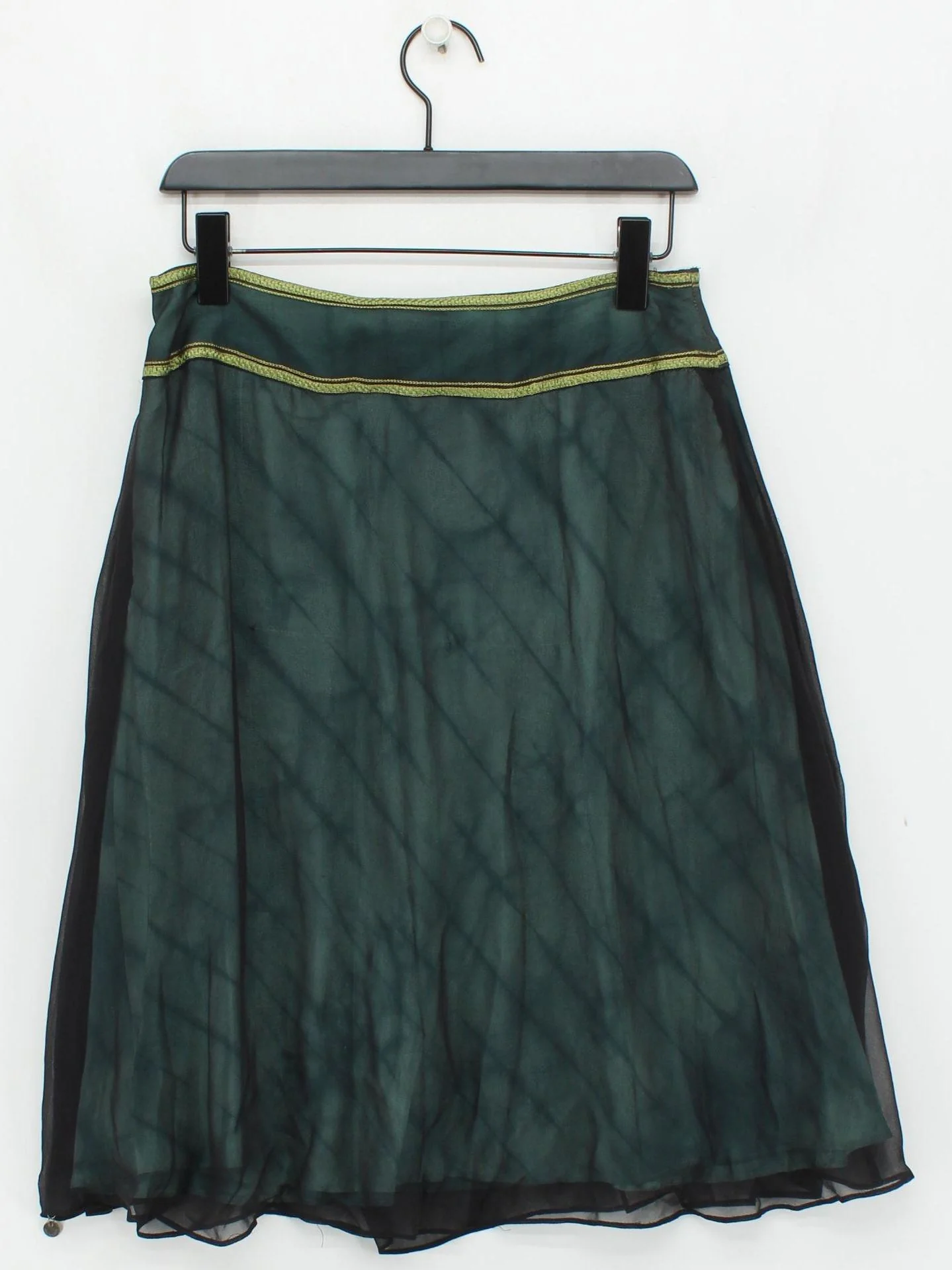 Ted Baker Women's Midi Skirt M Green 100% Silk Midi A-Line - Image 2