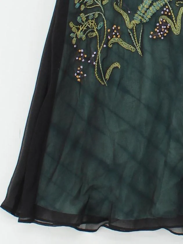 Ted Baker Women's Midi Skirt M Green 100% Silk Midi A-Line - Image 4