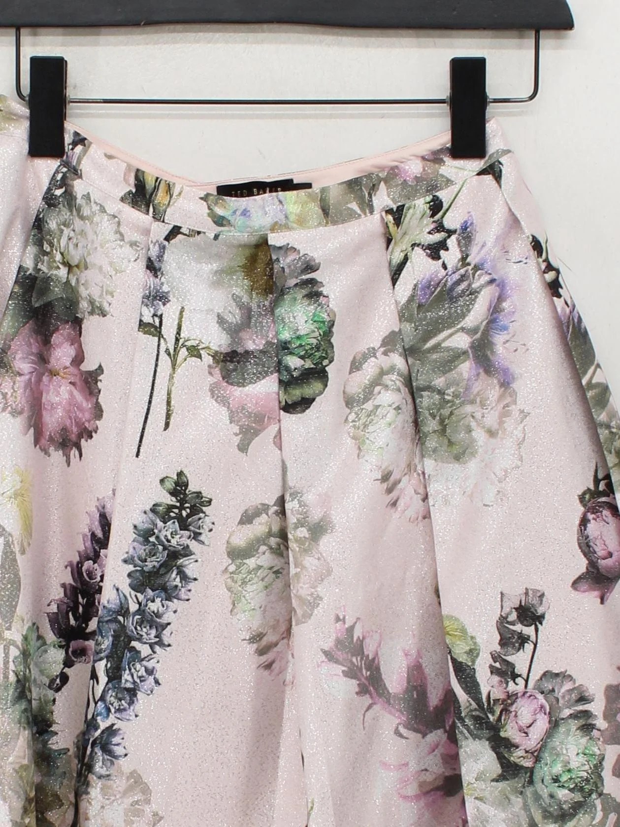 Ted Baker Women's Midi Skirt S Pink Floral Polyester with Other Midi A-Line - Image 3