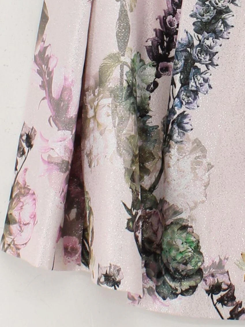 Ted Baker Women's Midi Skirt S Pink Floral Polyester with Other Midi A-Line - Image 4