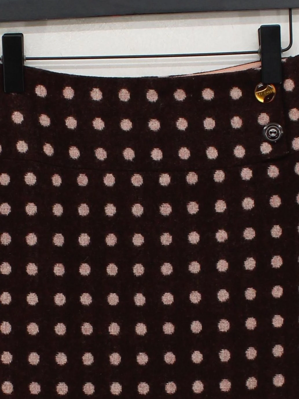 Ted Baker Women's Mini Skirt UK 10 Brown Wool with Viscose, Acetate Mini - Image 3