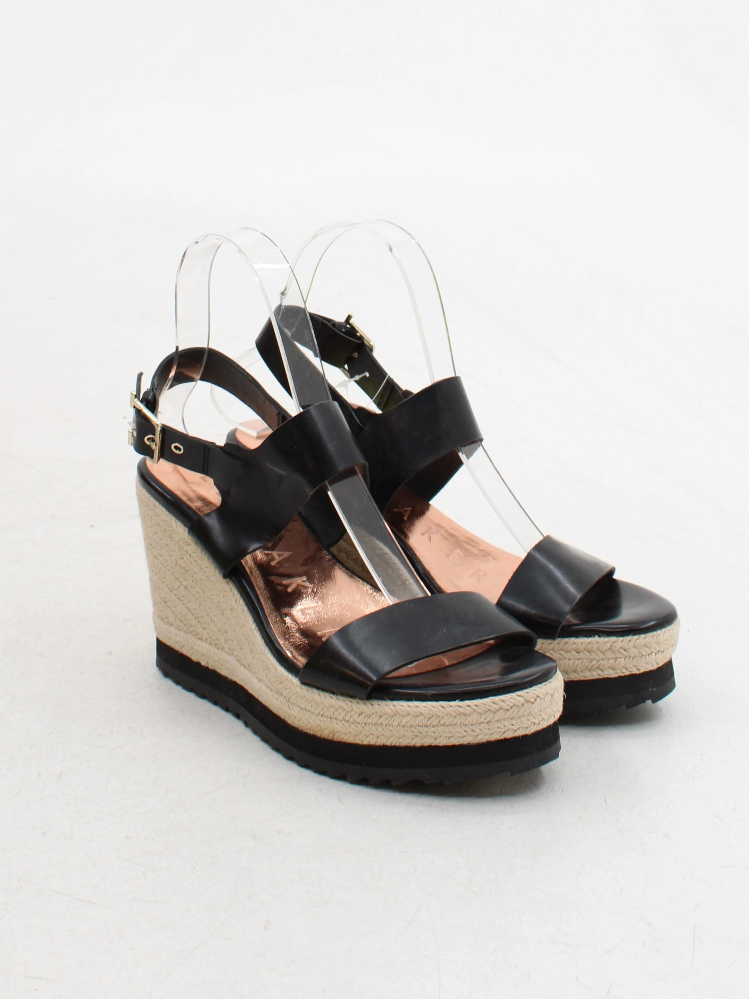 Ted Baker Women's Sandals UK 5 Black 100% Leather Espadrille - Image 4