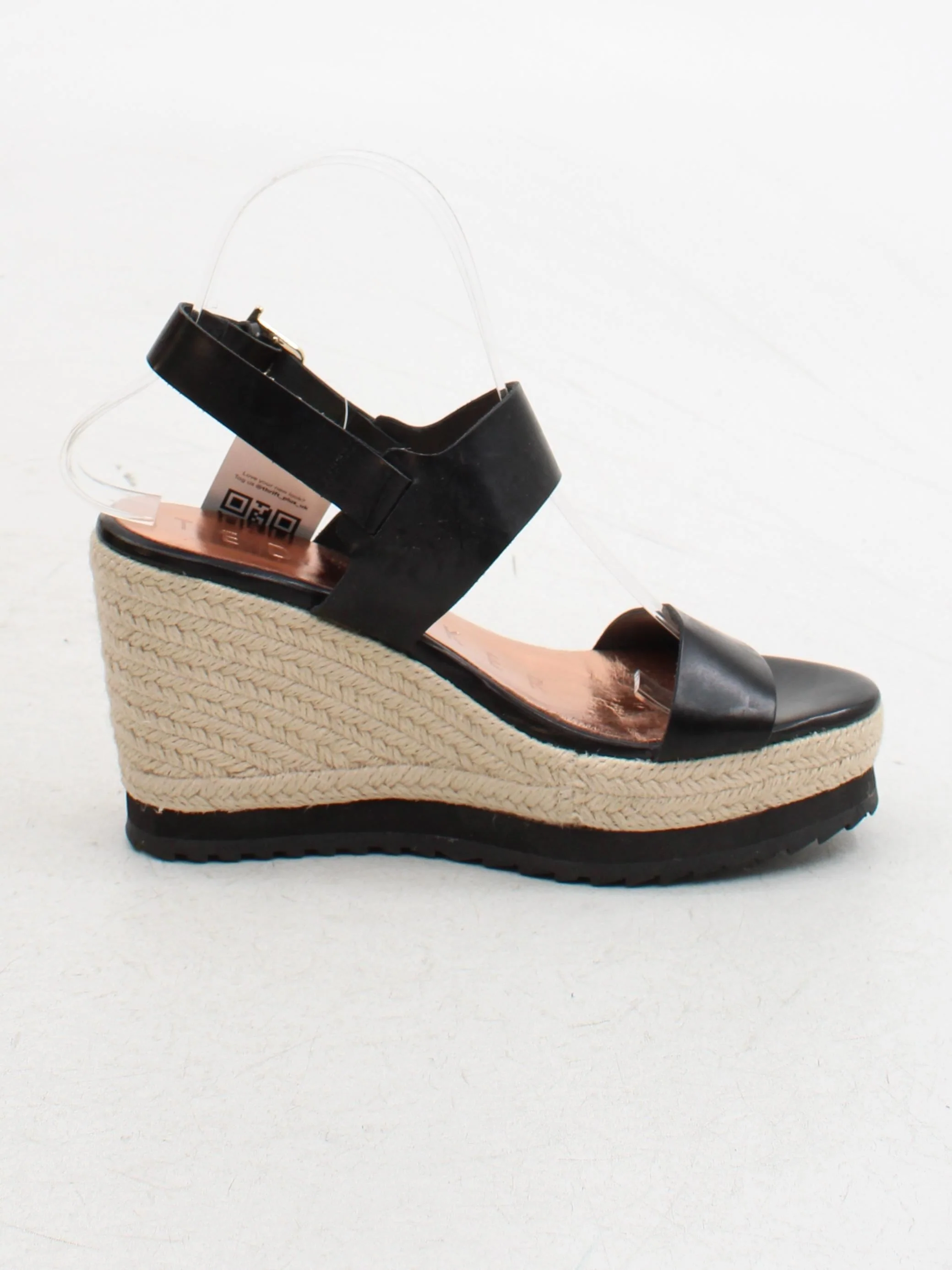 Ted Baker Women's Sandals UK 5 Black 100% Leather Espadrille - Image 5