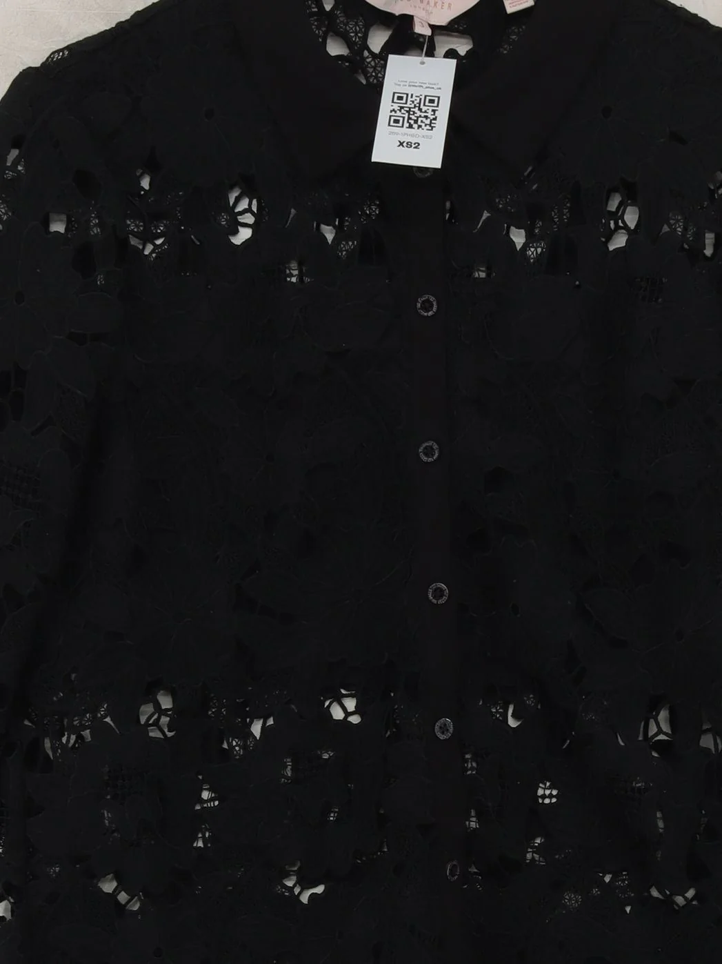 Ted Baker Women's Shirt M Black 100% Polyester Long Sleeve Collared Basic - Image 3