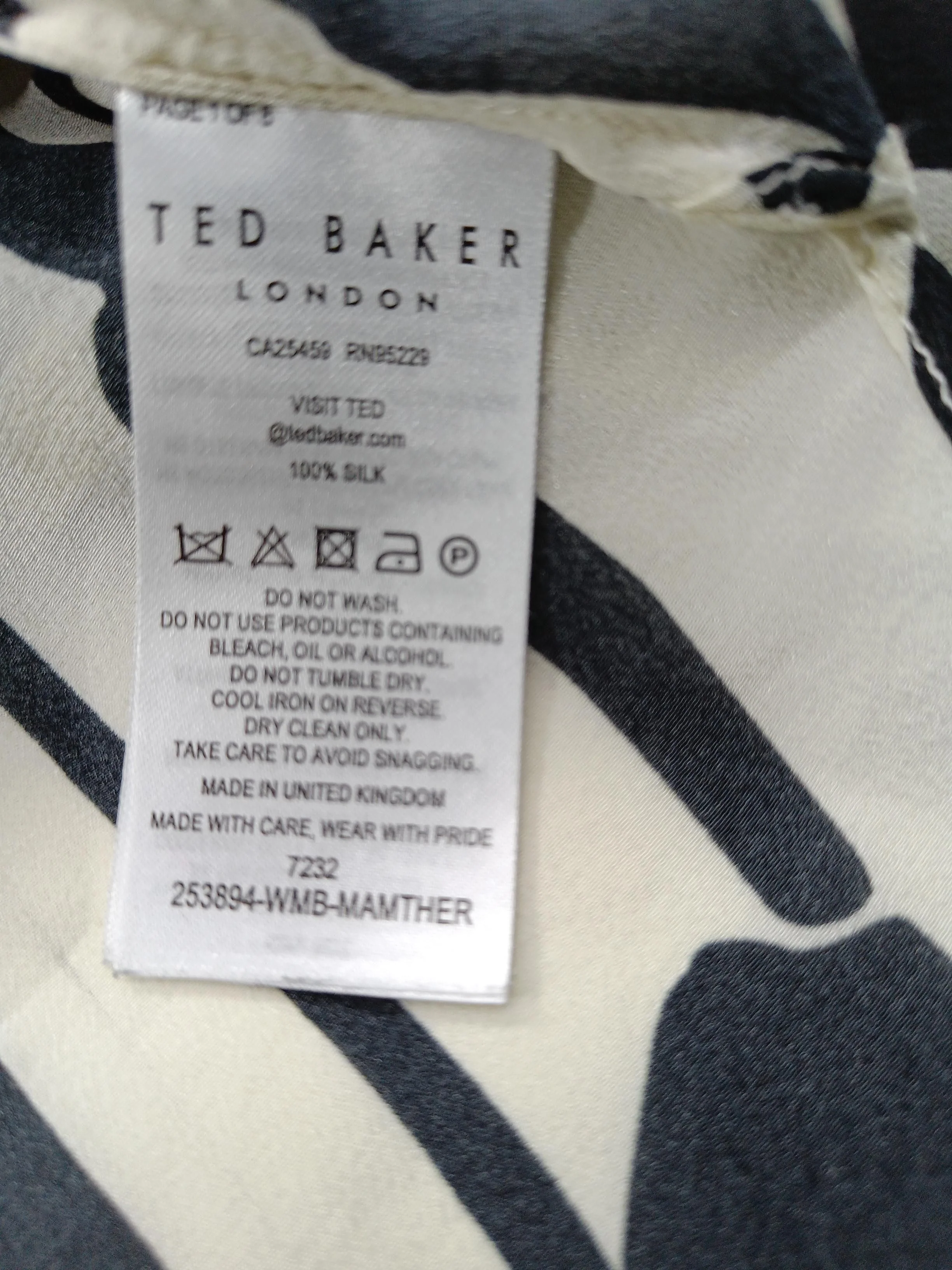 Ted Baker Women's Shirt UK 2 Cream 100% Silk Basic - Image 7