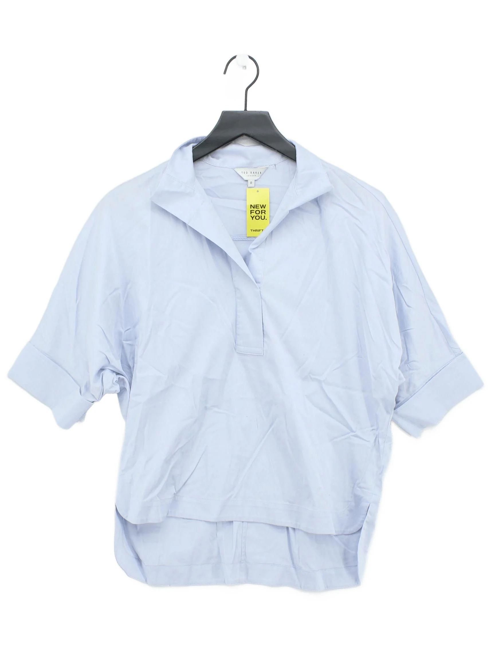Ted Baker Women's Shirt UK 4 Blue Cotton with Elastane Basic