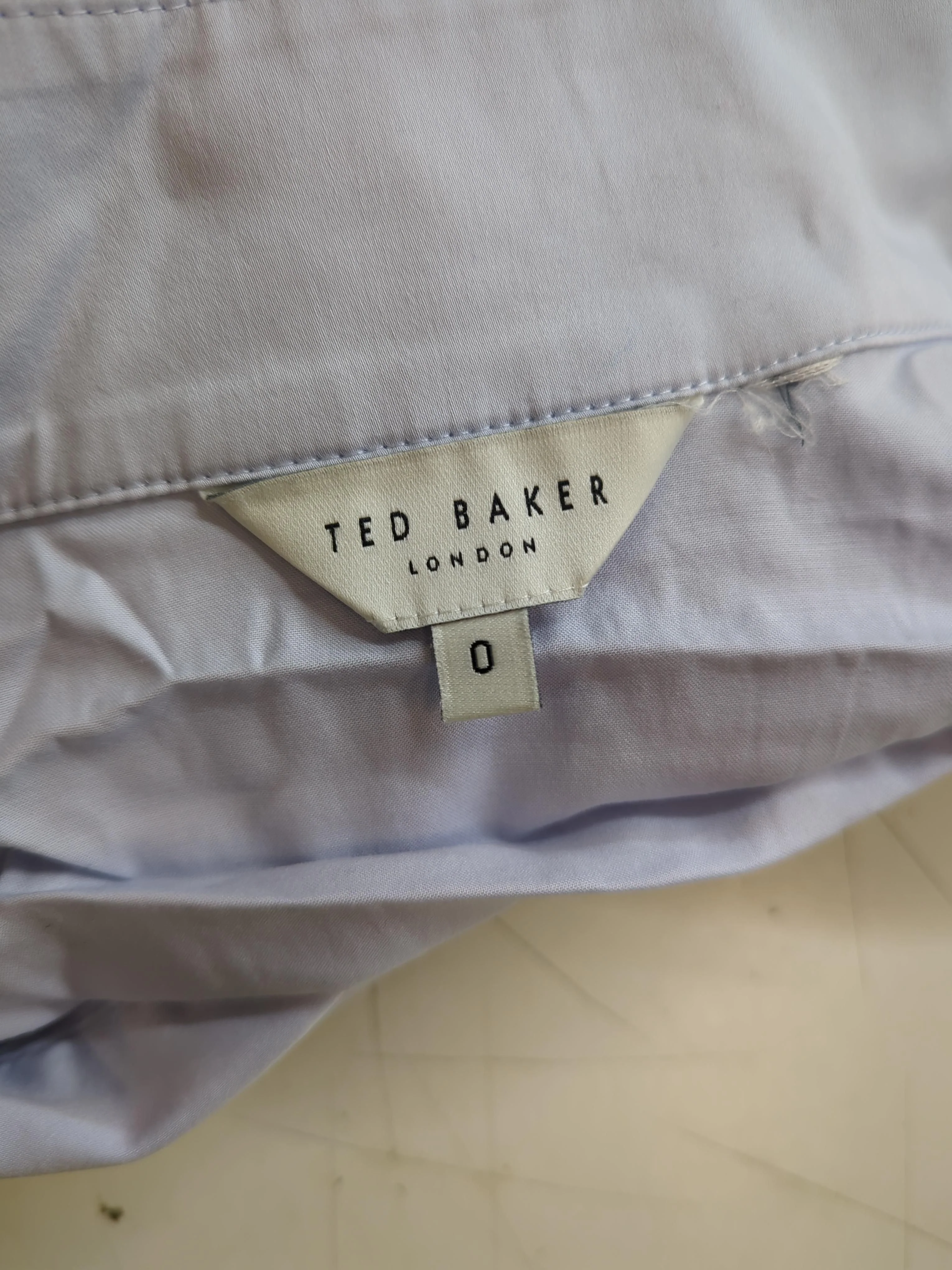 Ted Baker Women's Shirt UK 4 Blue Cotton with Elastane Basic - Image 5