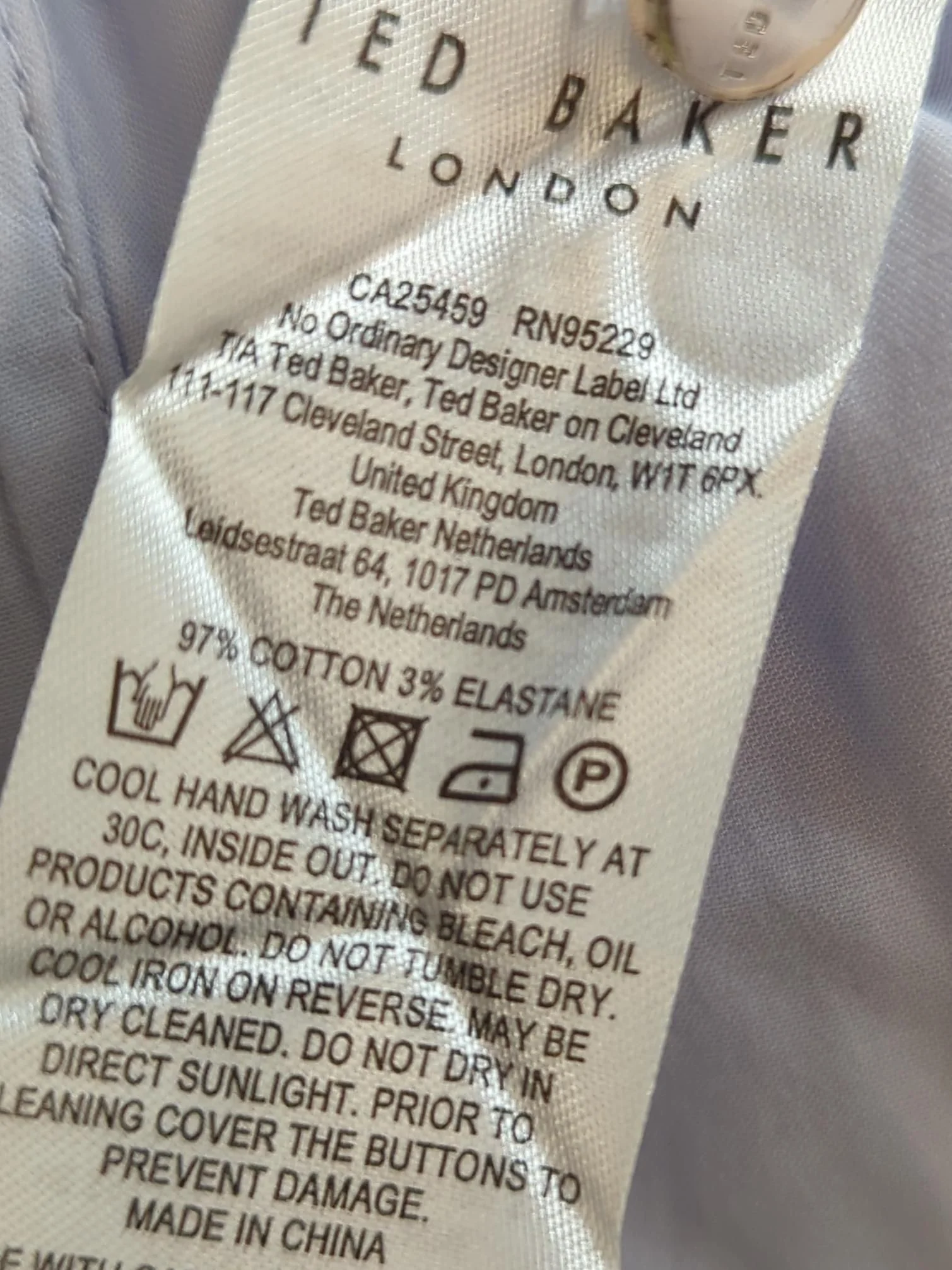 Ted Baker Women's Shirt UK 4 Blue Cotton with Elastane Basic - Image 6