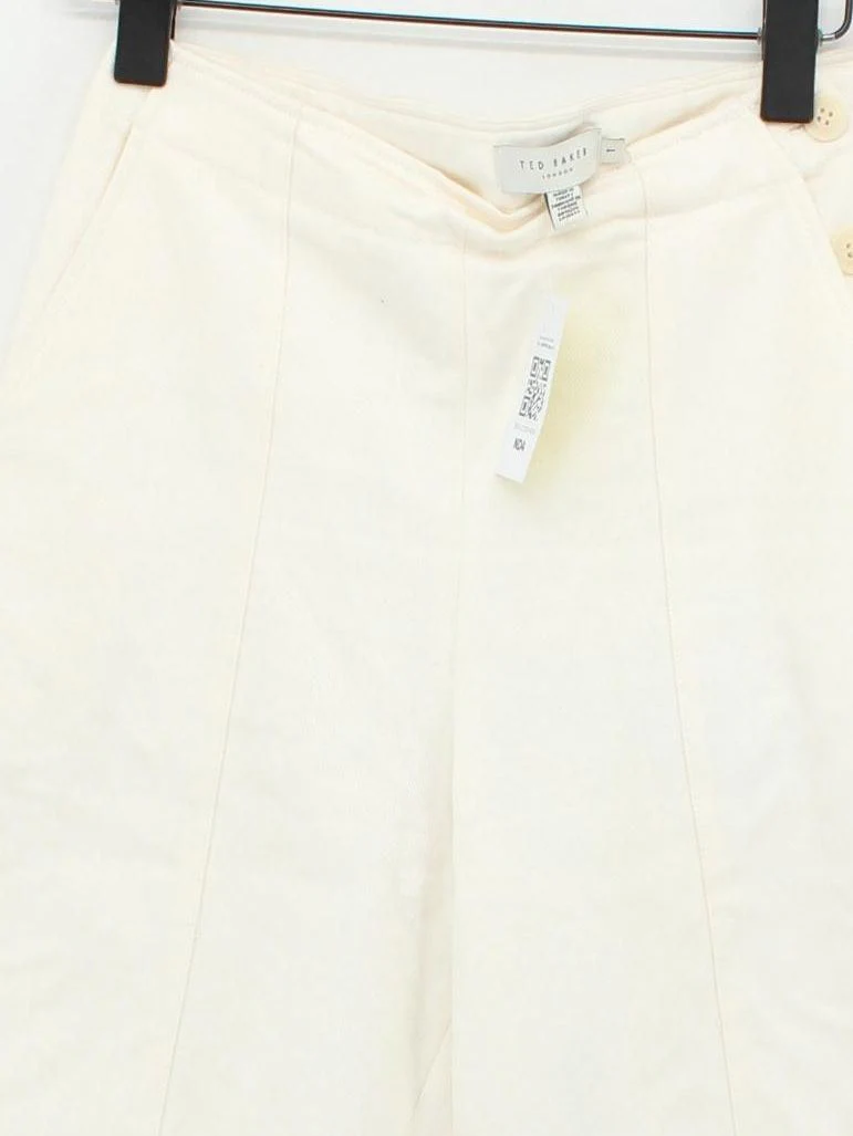 Ted Baker Women's Suit Trousers XS Cream Cotton - Image 3