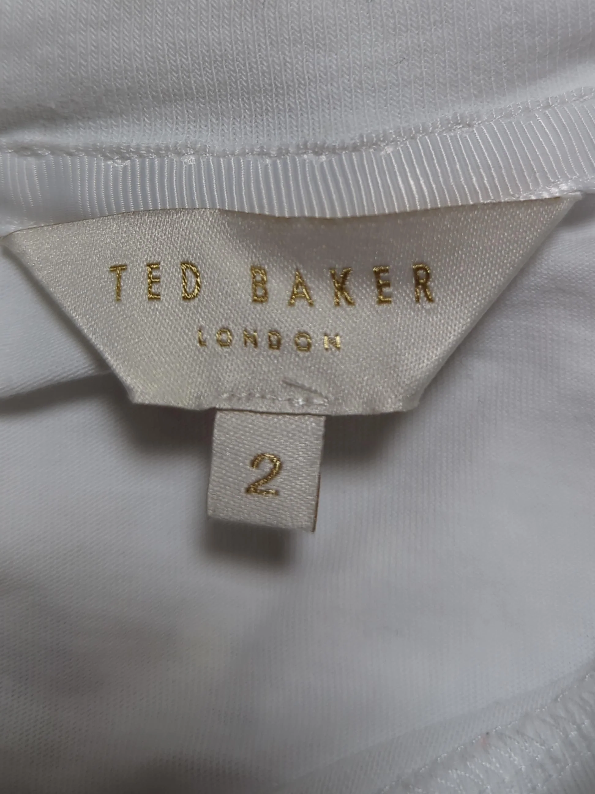 Ted Baker Women's T-Shirt S White 100% Cotton Basic - Image 5