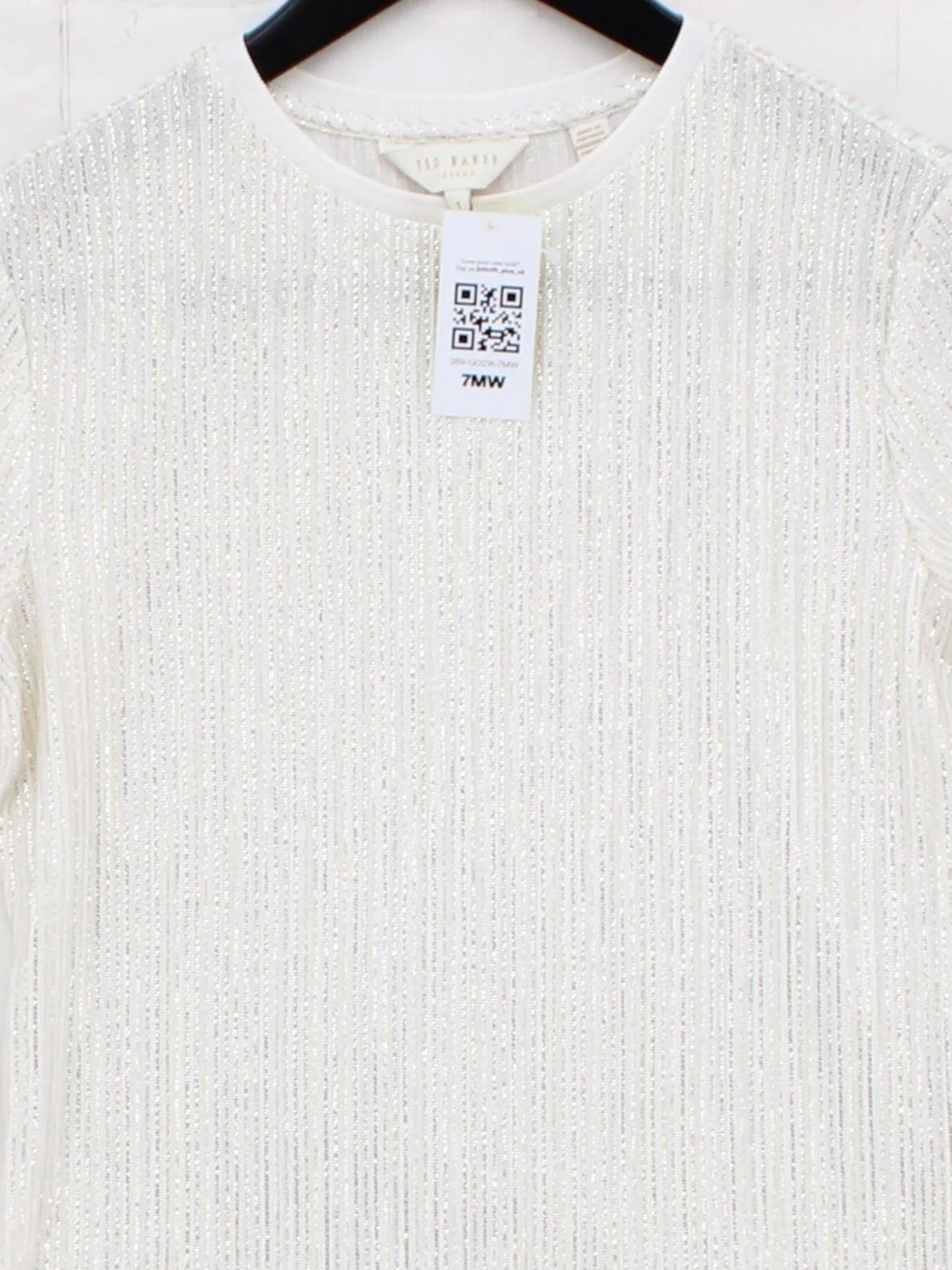 Ted Baker Women's T-Shirt S White Polyester with Elastane Basic - Image 3