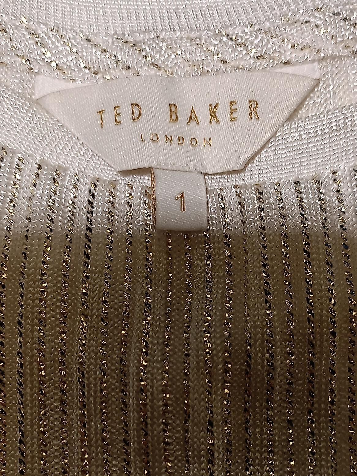 Ted Baker Women's T-Shirt S White Polyester with Elastane Basic - Image 5