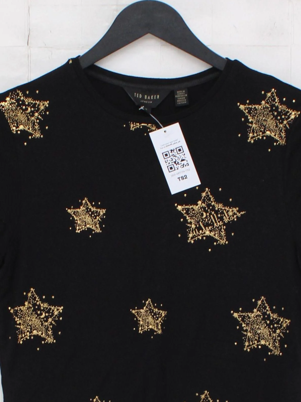Ted Baker Women's T-Shirt UK 10 Black Viscose with Elastane Basic - Image 3