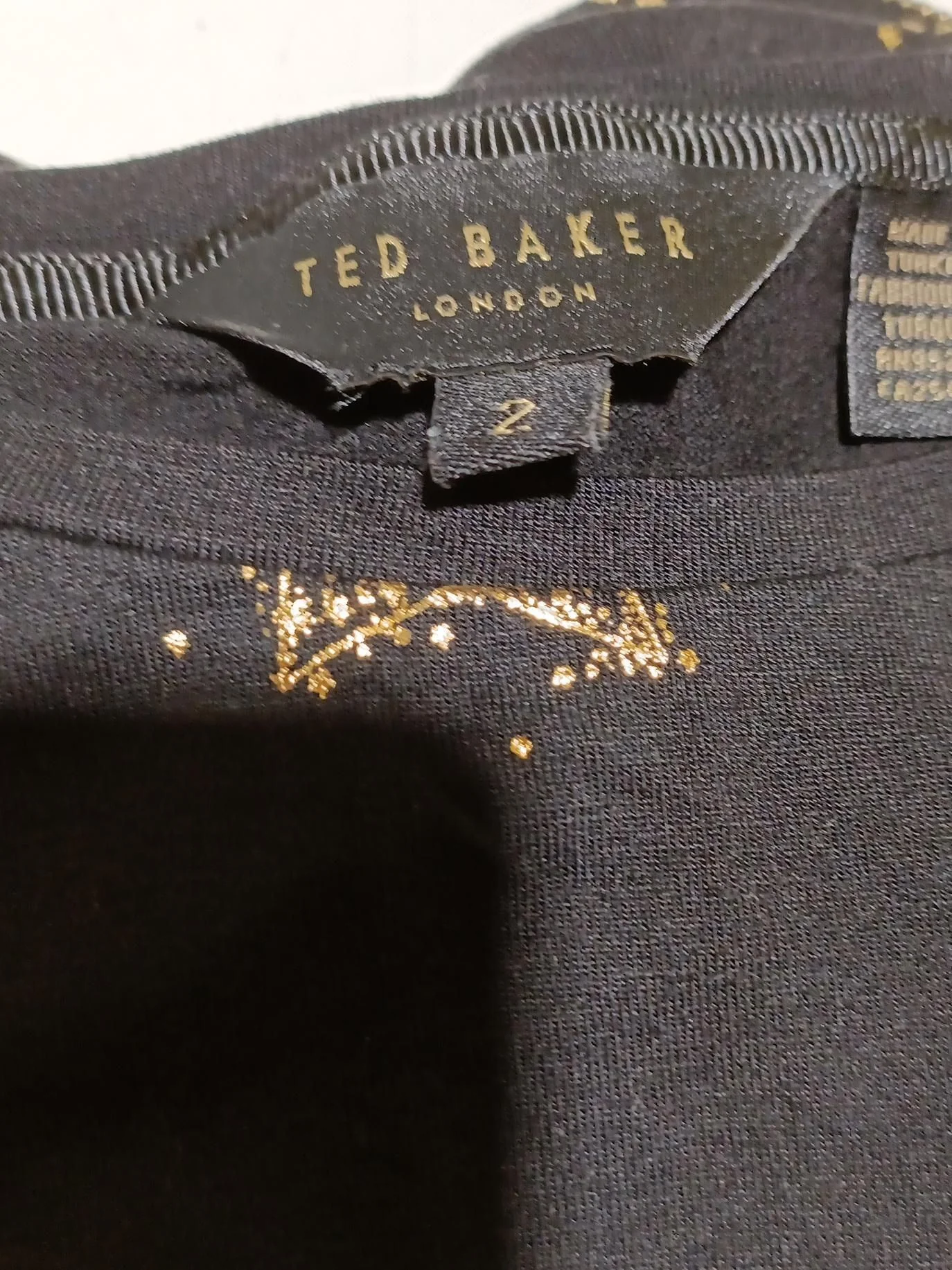 Ted Baker Women's T-Shirt UK 10 Black Viscose with Elastane Basic - Image 5