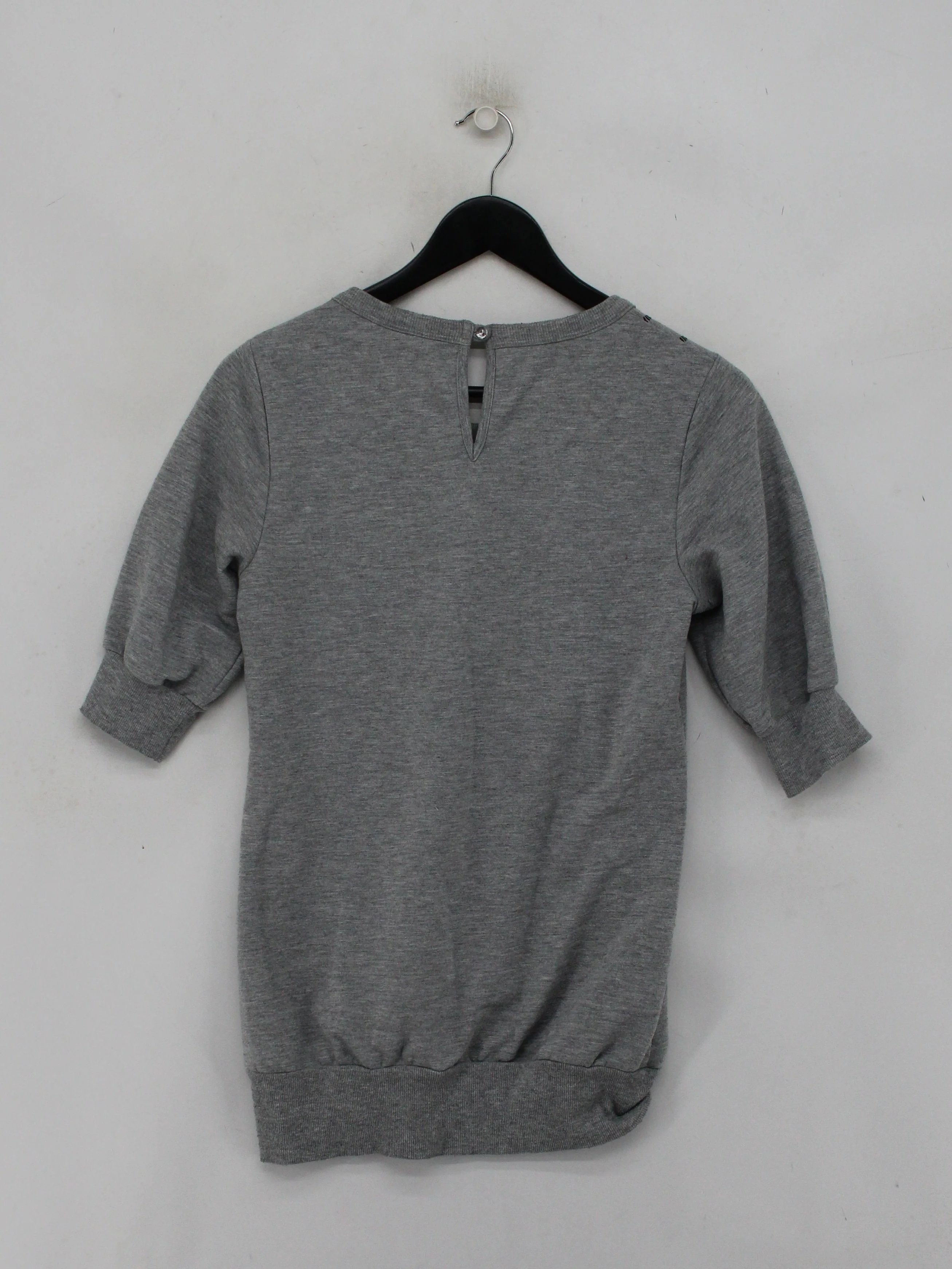 Ted Baker Women's Top M Grey Graphic 100% Cotton 3/4 Sleeve Round Neck Basic - Image 2