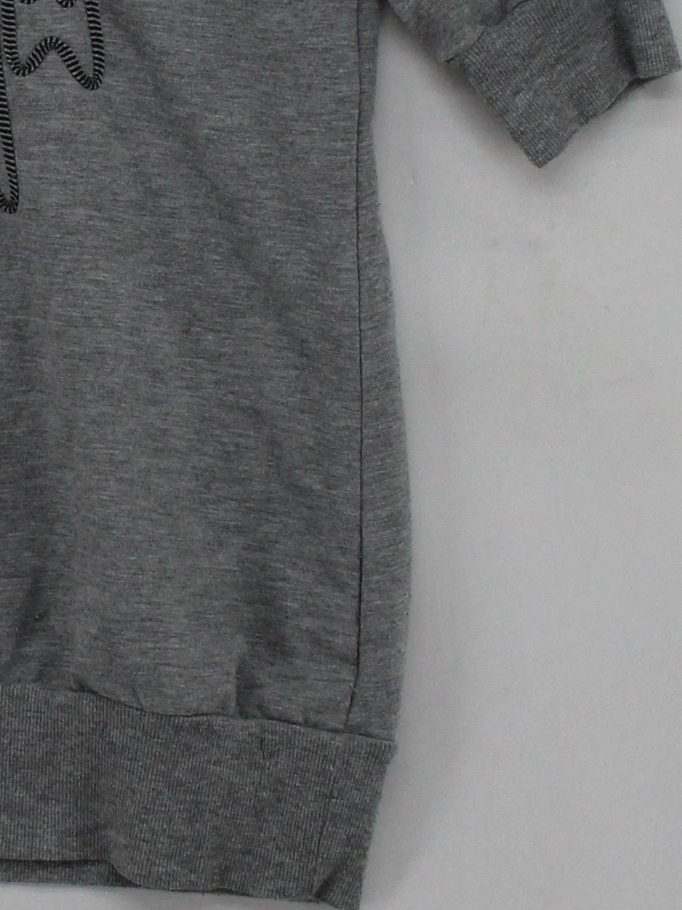 Ted Baker Women's Top M Grey Graphic 100% Cotton 3/4 Sleeve Round Neck Basic - Image 4