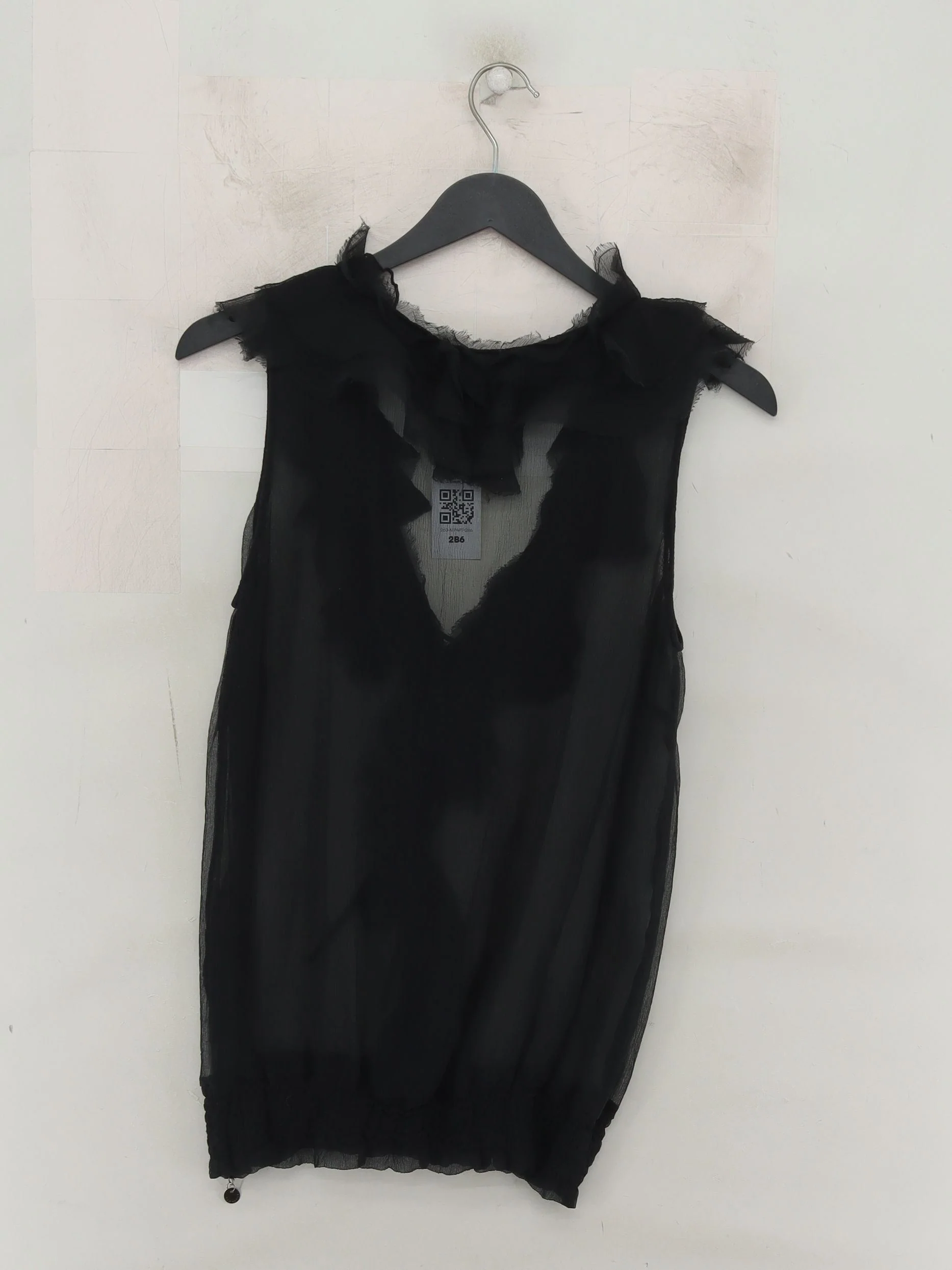 Ted Baker Women's Top UK 10 Black 100% Other Sleeveless V-Neck Basic - Image 2