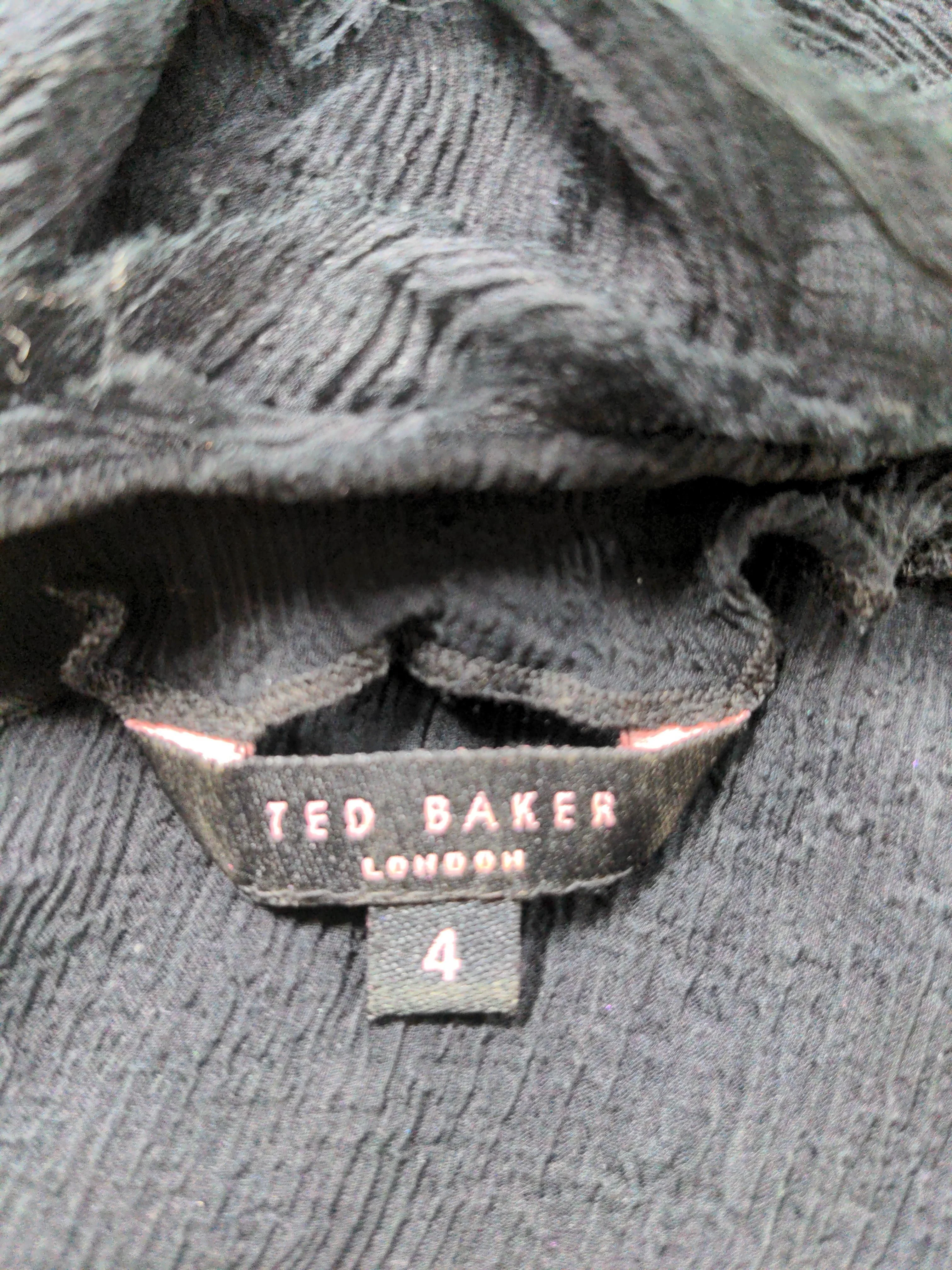 Ted Baker Women's Top UK 10 Black 100% Other Sleeveless V-Neck Basic - Image 5