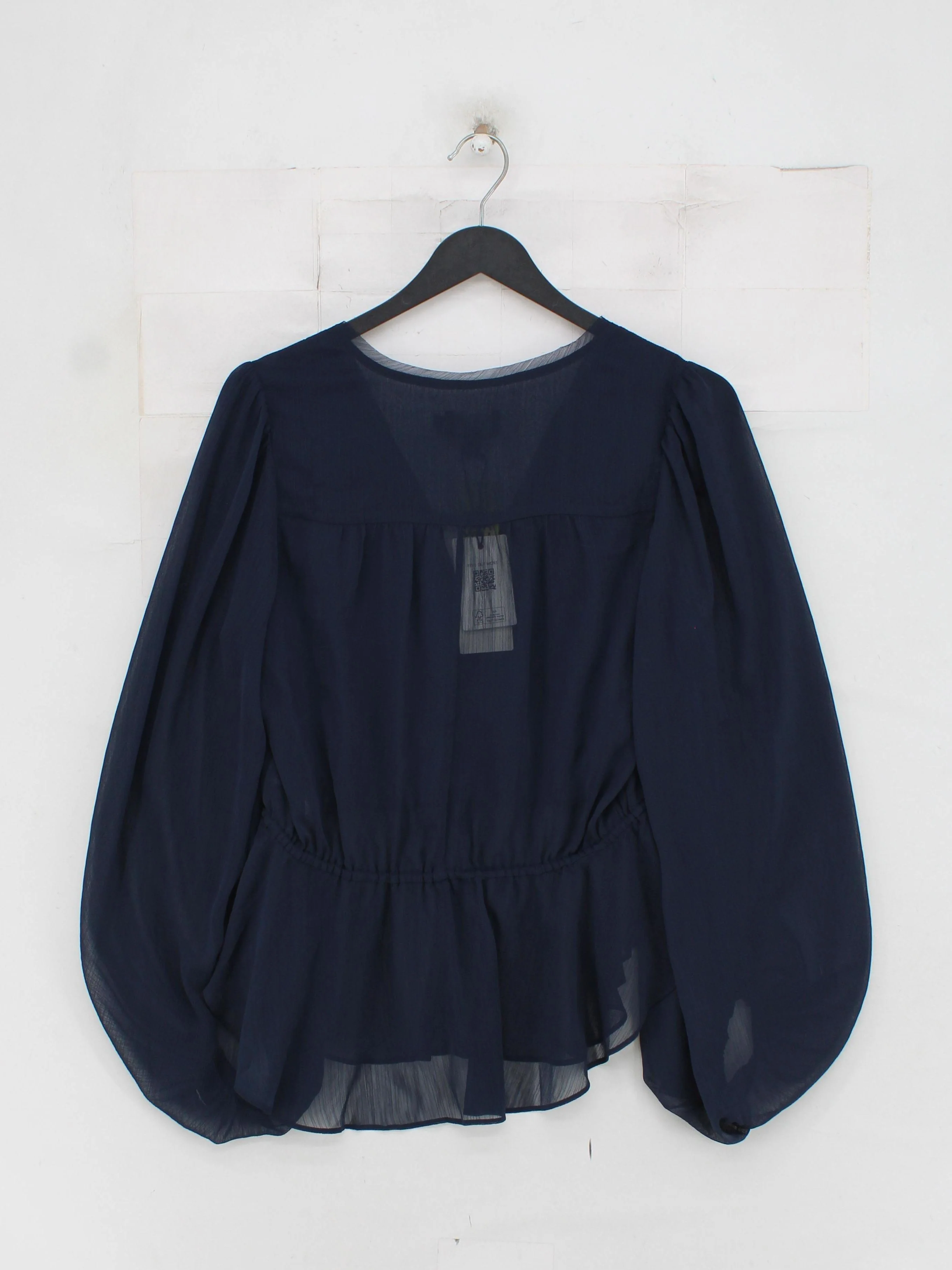 Ted Baker Women's Top UK 10 Blue 100% Polyester Long Sleeve V-Neck Basic - Image 2