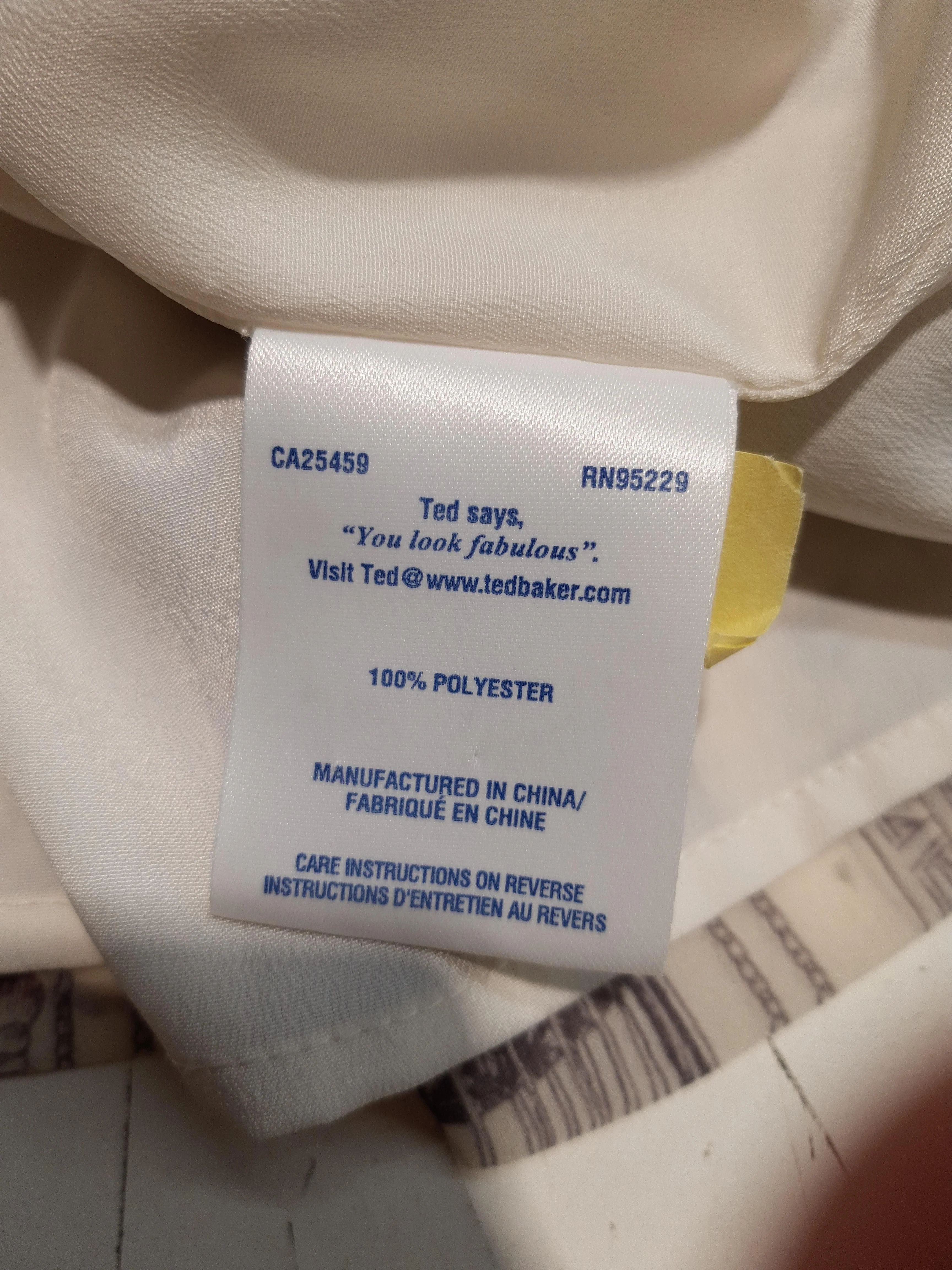 Ted Baker Women's Top UK 12 White 100% Polyester Long Sleeve Round Neck Basic - Image 6
