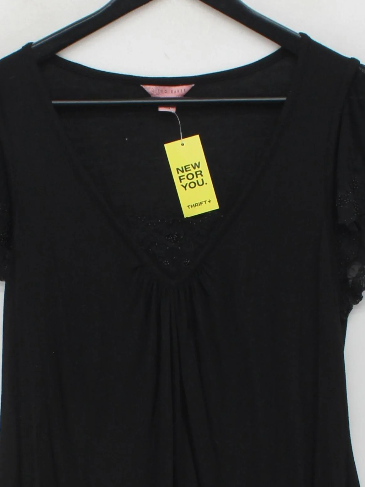 Ted Baker Women's Top UK 14 Black Viscose with Nylon, Elastane Basic - Image 3