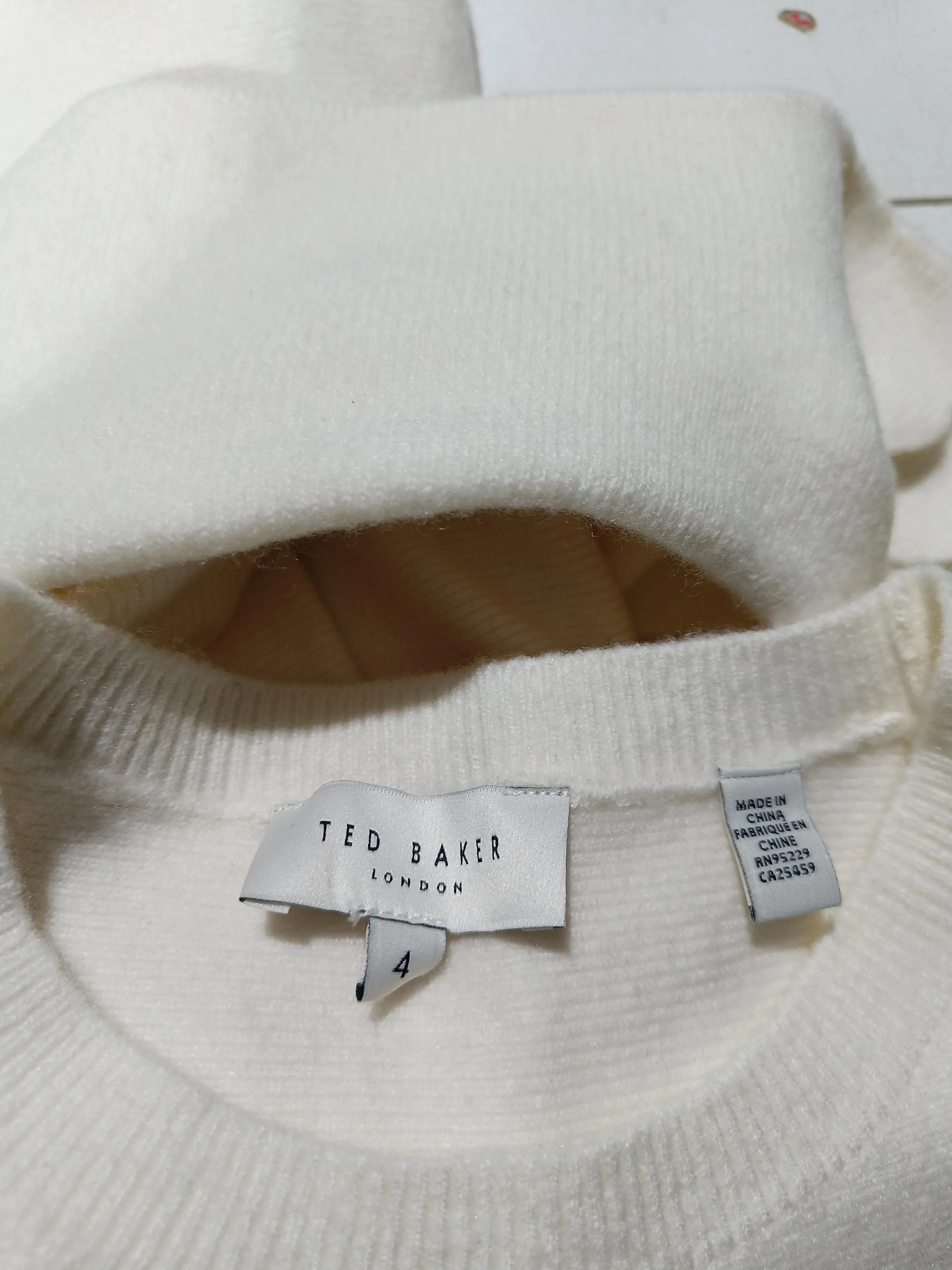 Ted Baker Women's Top UK 14 Cream Polyamide with Wool, Polyester, Acrylic Basic - Image 6