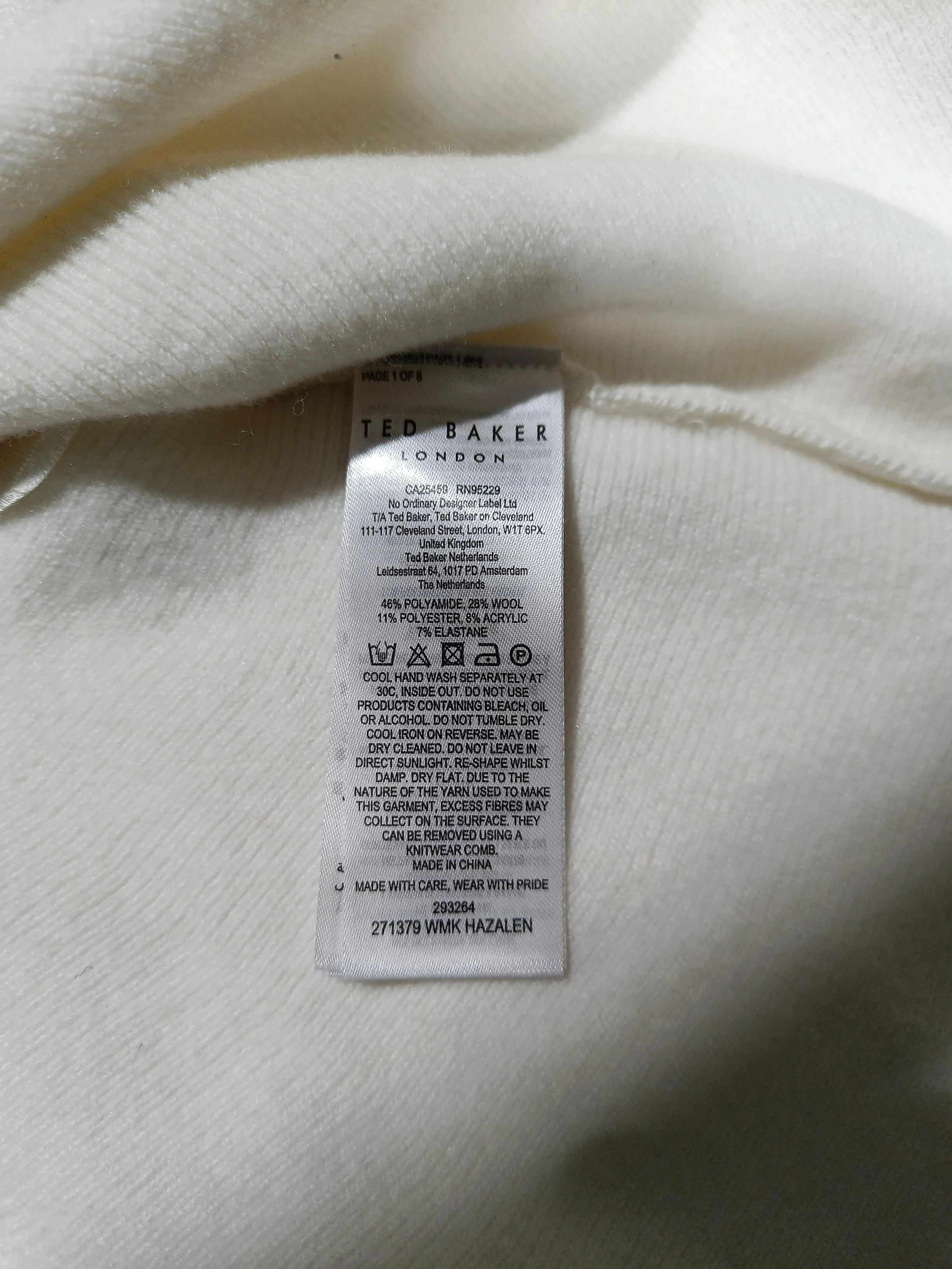 Ted Baker Women's Top UK 14 Cream Polyamide with Wool, Polyester, Acrylic Basic - Image 7