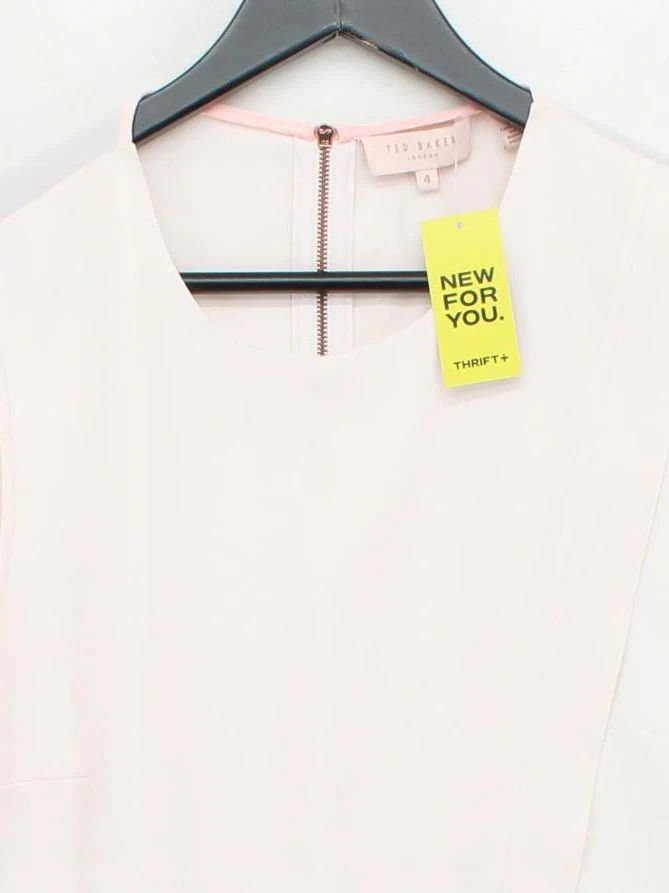 Ted Baker Women's Top UK 14 Pink 100% Polyester Sleeveless Round Neck Basic - Image 3
